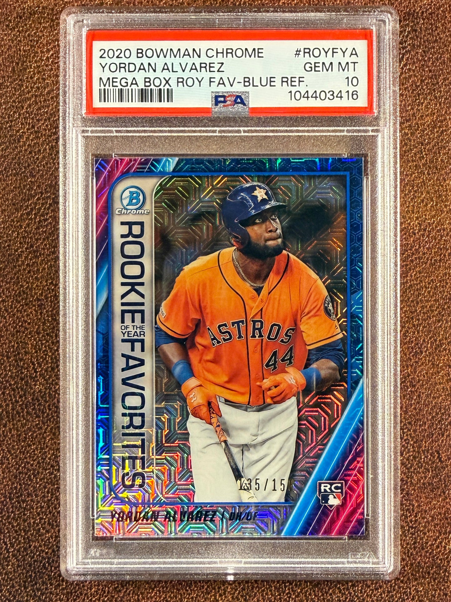 Yordan Alvarez - 2020 Bowman Chrome - Mega Box BLUE Refractor /150 (PSA 10) - Astros