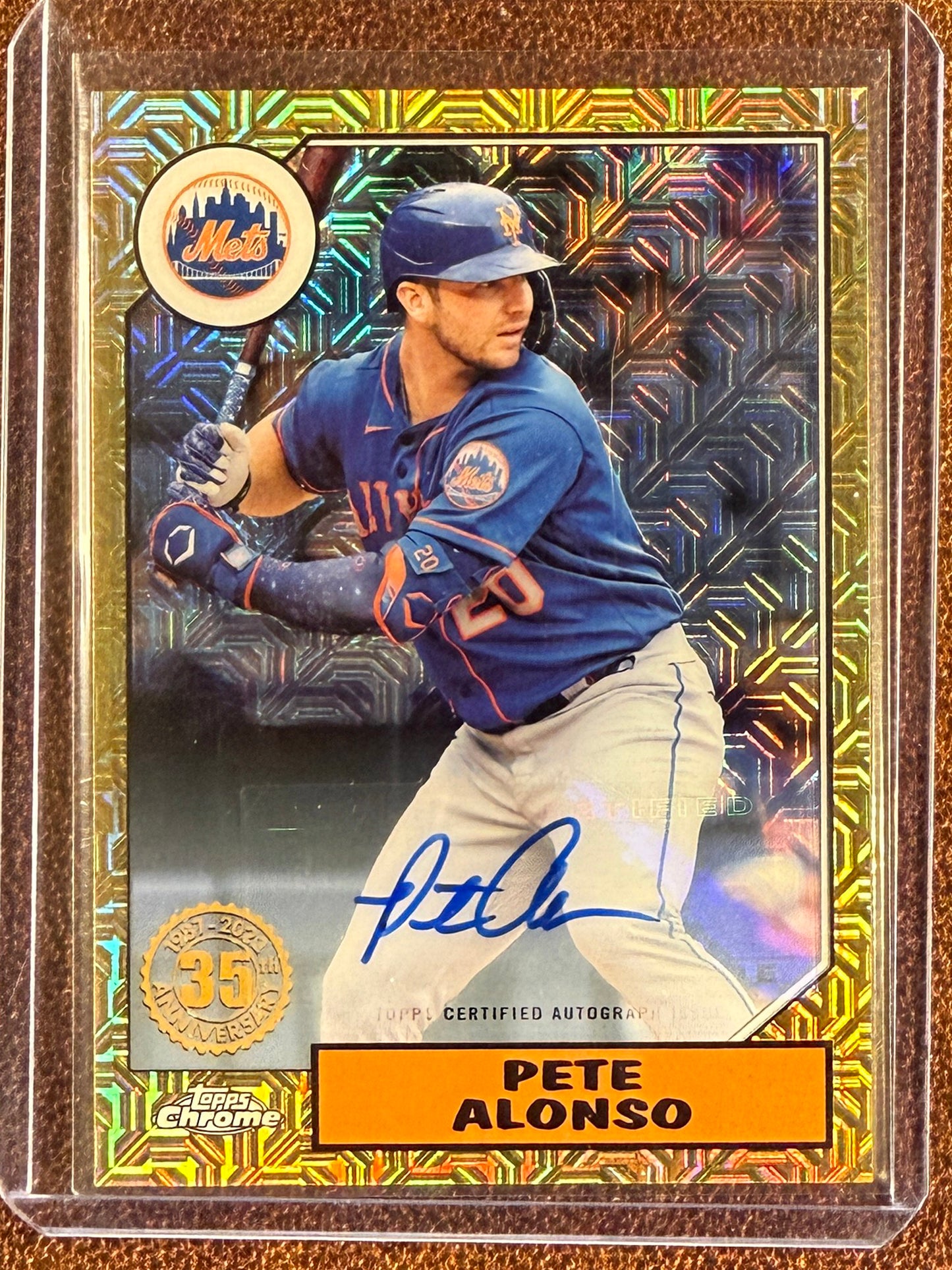 Pete Alonso - 2022 Topps Series 1 - Silver Pack GOLD AUTO /30 - Mets