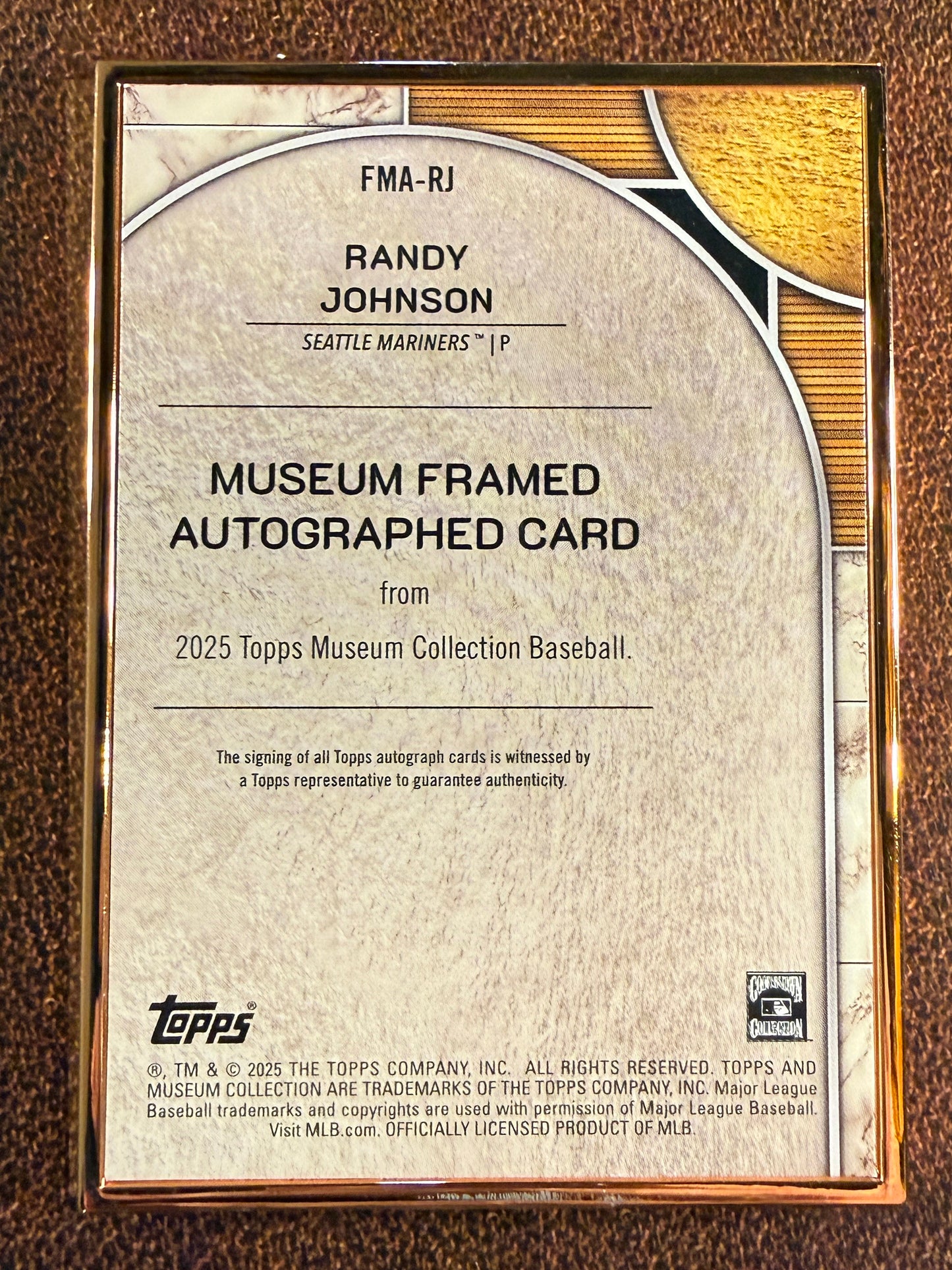 Randy Johnson - 2025 Topps Museum Collection - Framed AUTO /25 - Mariners