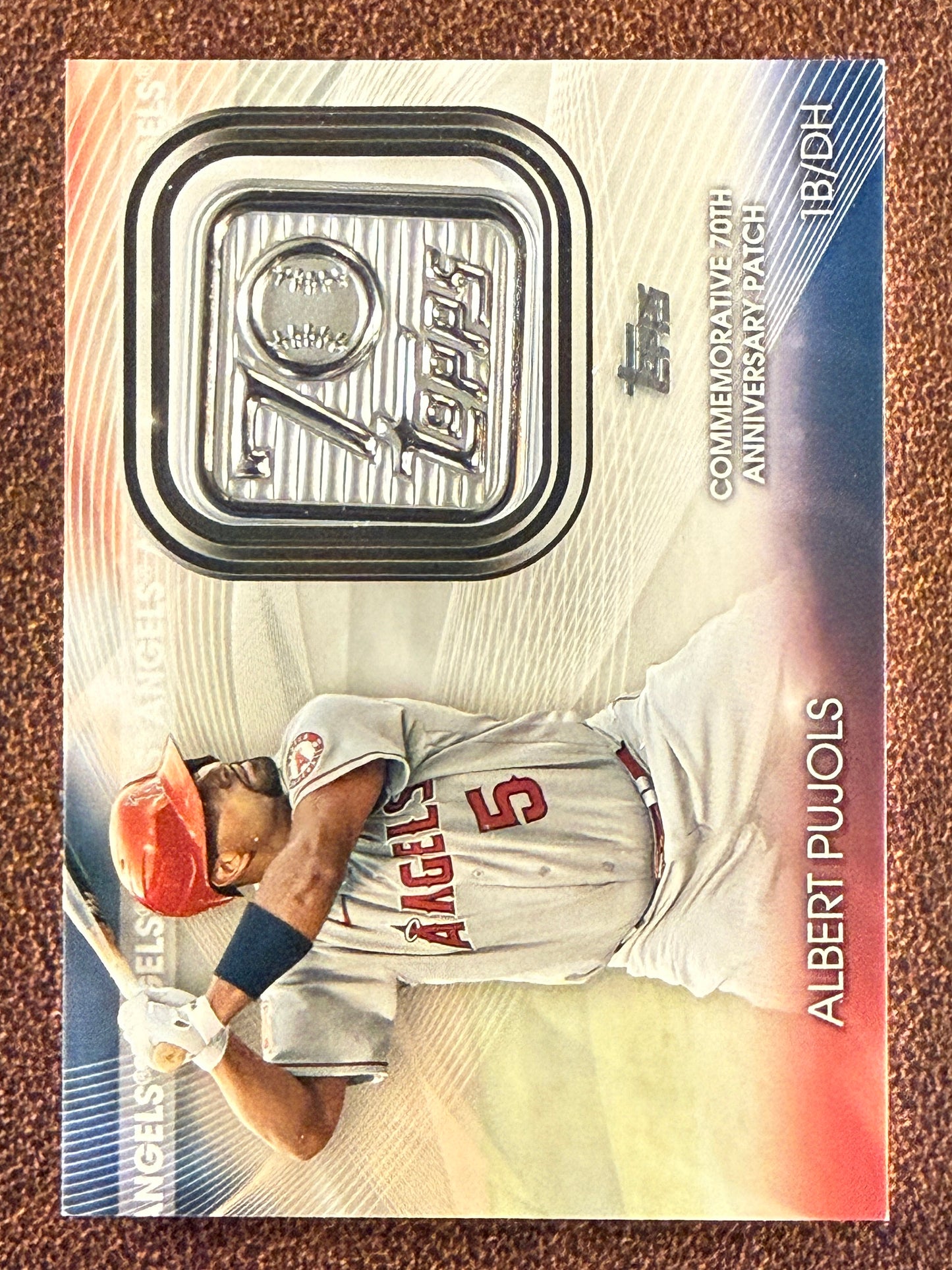Albert Pujols - 2021 Topps Series 2 - 70th Anniversary Logo Patch Card - Angels