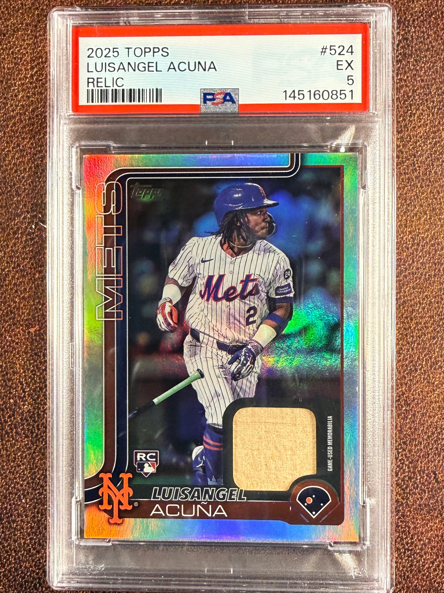 Luisangel Acuna - 2025 Topps Series 2 - Real One Foil RELIC (PSA 5) - Mets