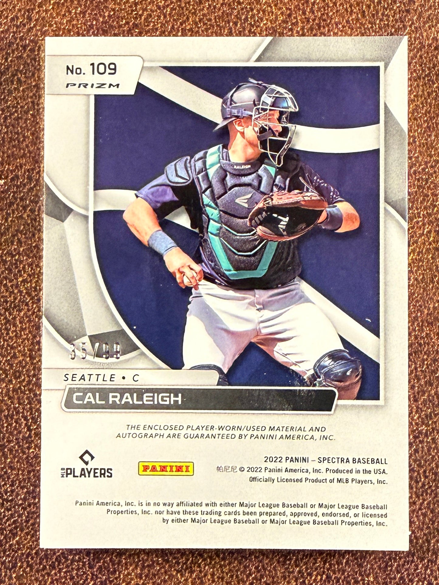 Cal Raleigh - 2022 Panini Spectra - Rookie BLUE Disco 35/99 - Mariners