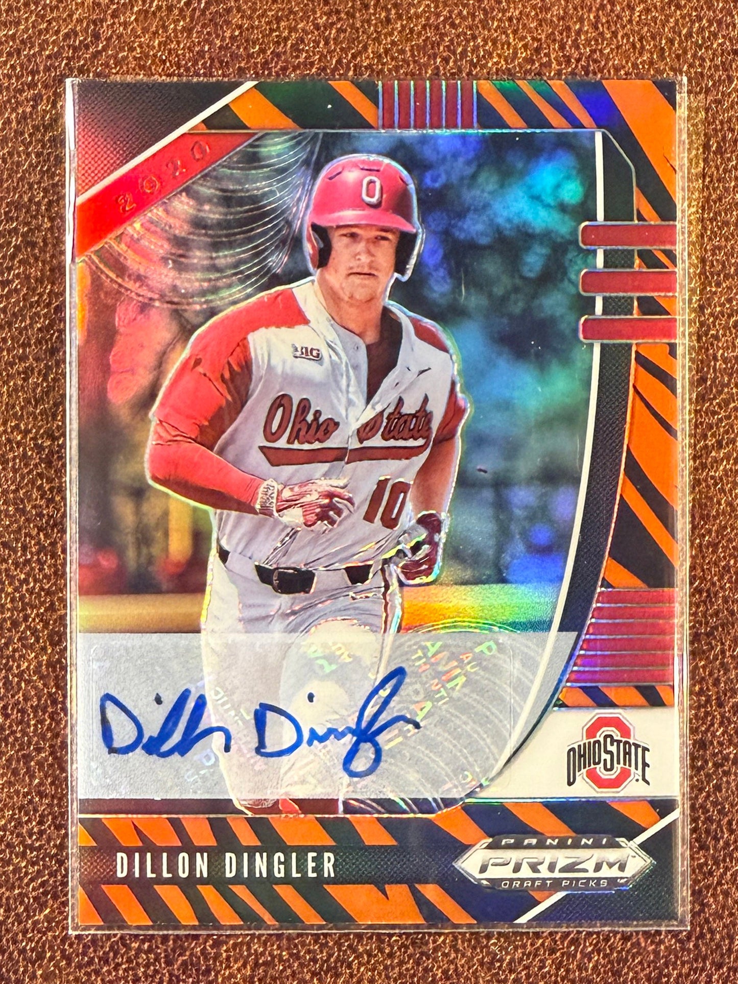 Dillon Dingler - 2020 Panini Prizm Draft Picks - Tiger Stripes /25 AUTO - Tigers
