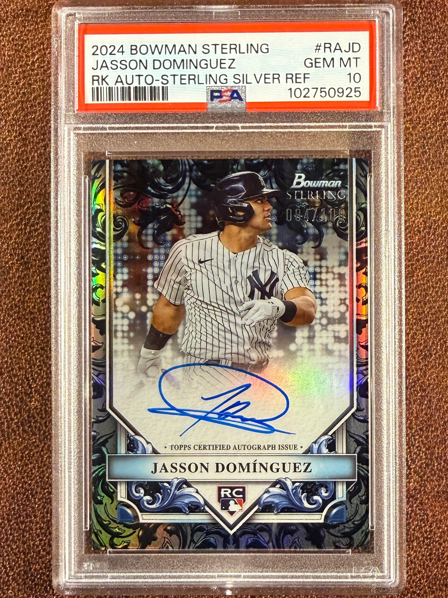 Jasson Dominguez - 2024 Bowman Sterling - Rookie Silver AUTO /100 (PSA 10) - Yankees