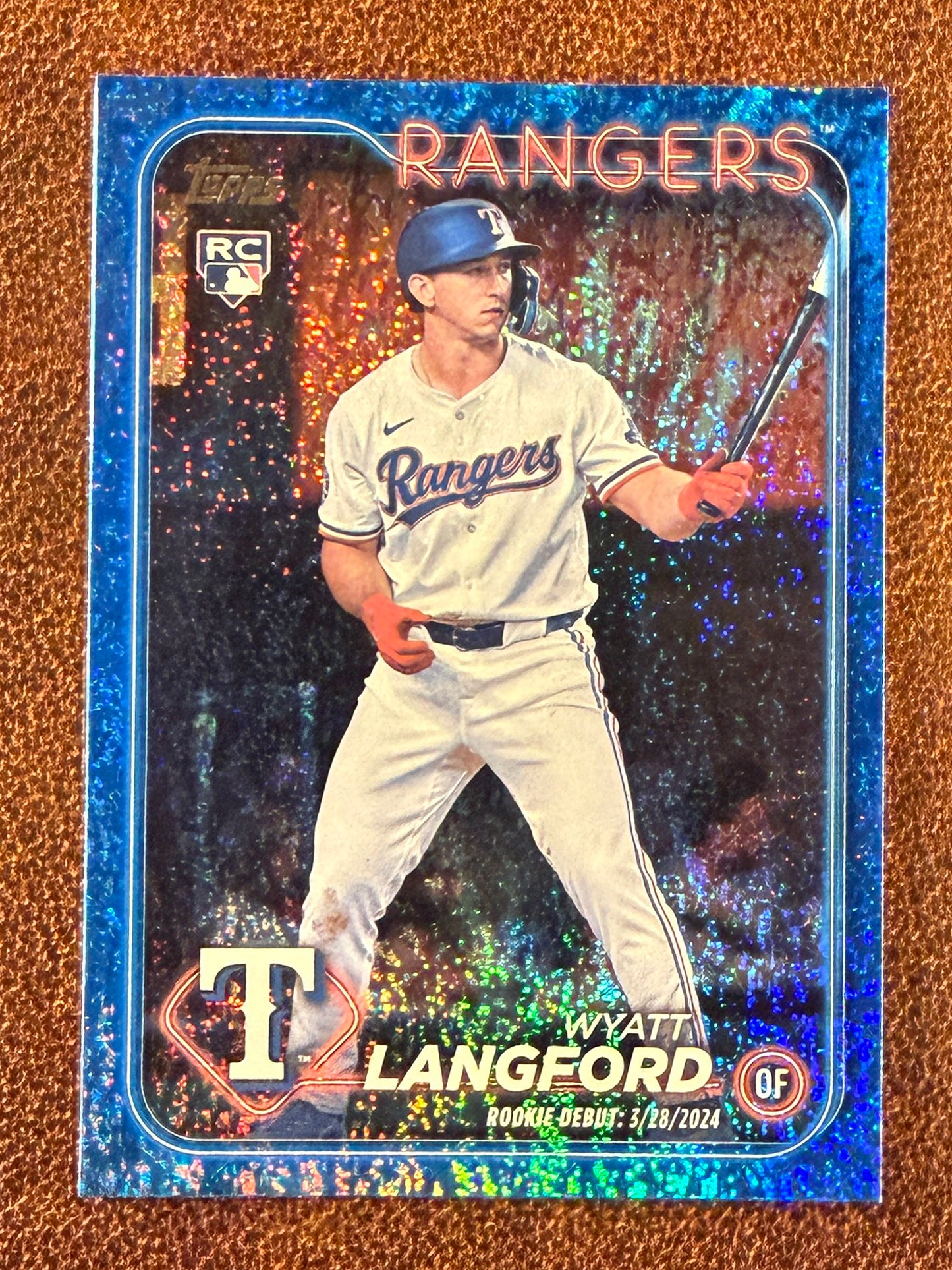 Wyatt Langford - 2024 Topps Update - Rookie BLUE Holofoil /999 - Rangers