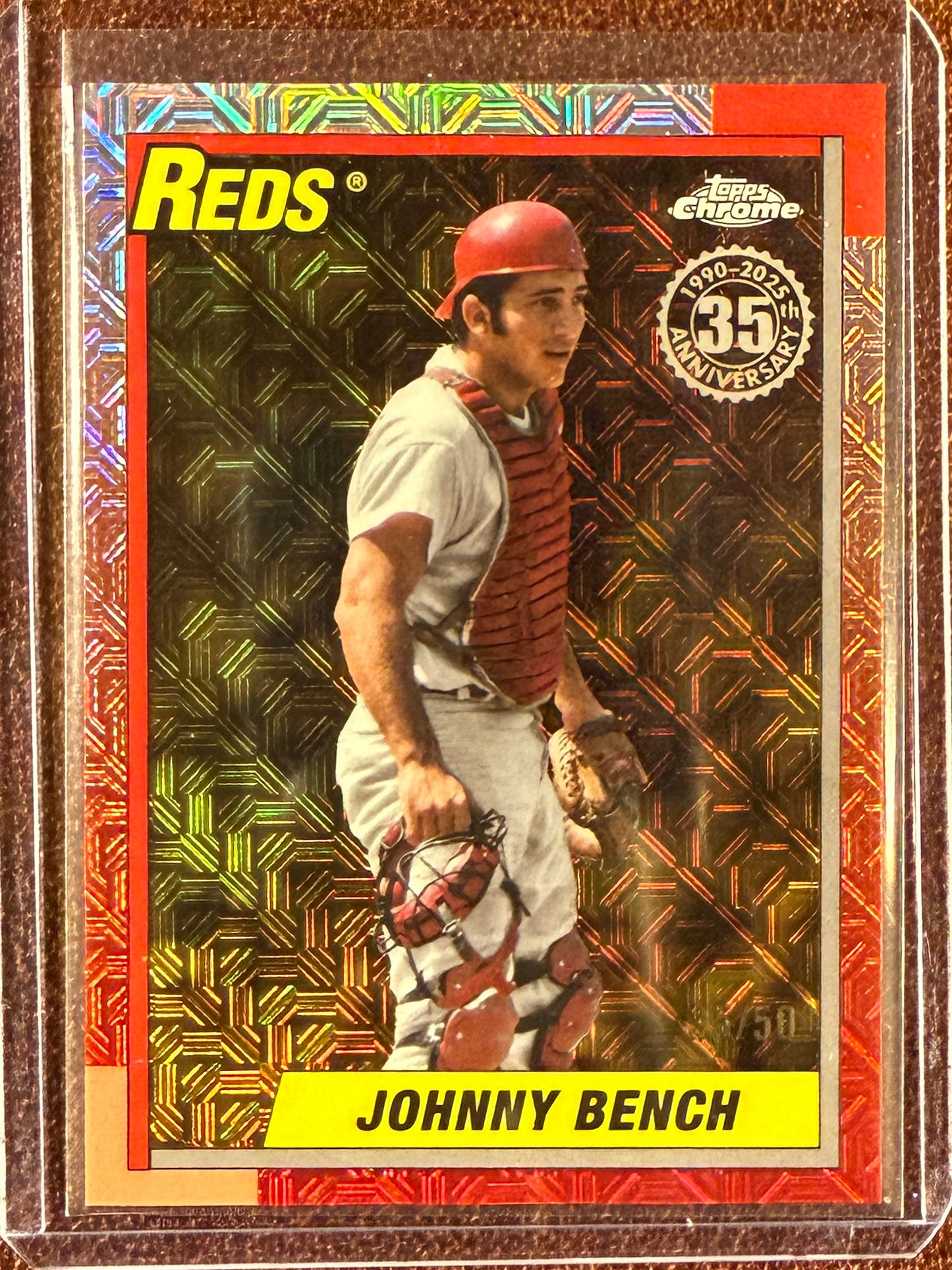 Johnny Bench - 2025 Topps Update - 1990 Mojo GOLD /50 - Reds