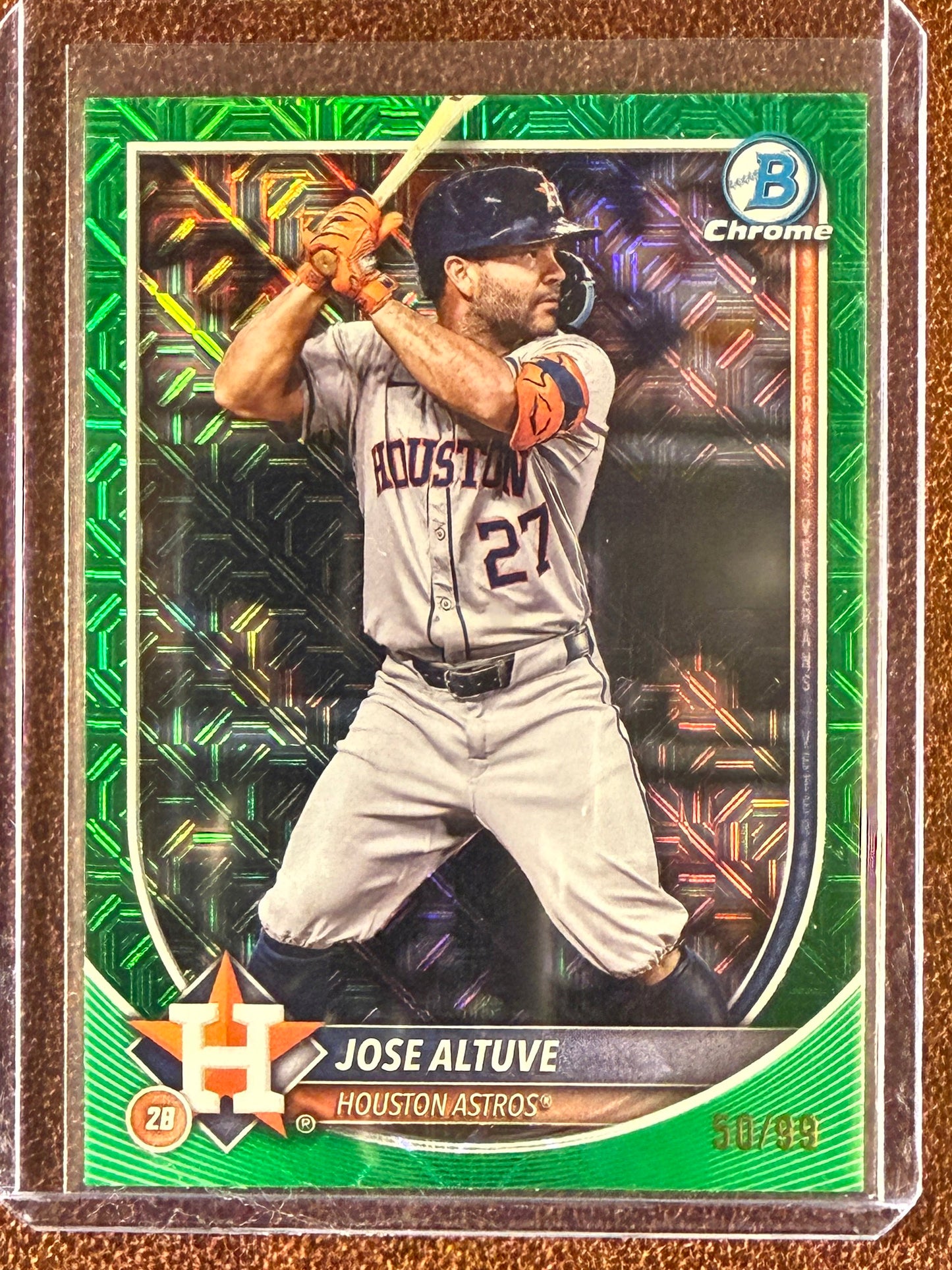 Jose Altuve - 2025 Bowman Chrome - GREEN Mojo /99 - Astros