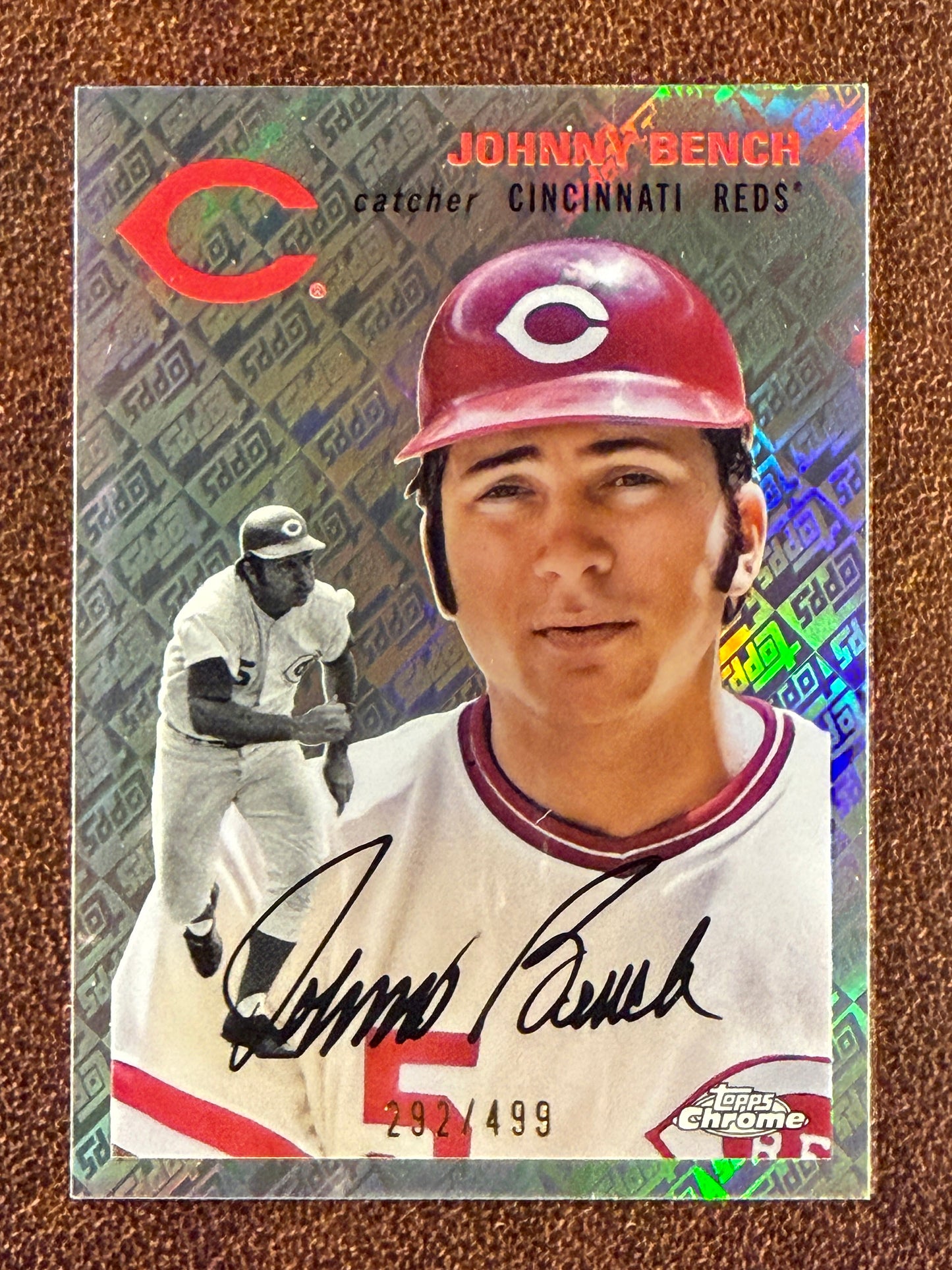 Johnny Bench - 2023 Topps Chrome Platinum Anniversary - Topps Refractor /499 - Reds