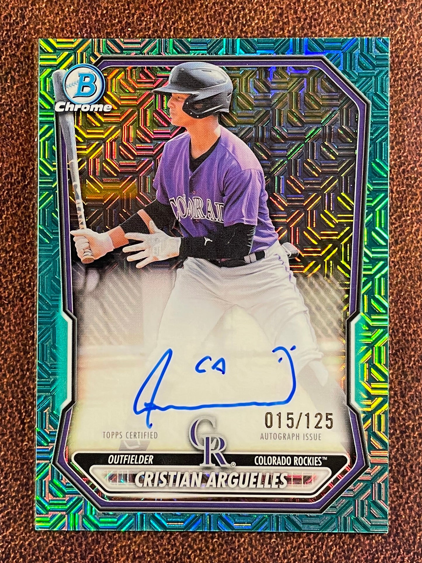Cristian Arguelles - 2026 Bowman - AQUA MOJO AUTO /125 - Rockies