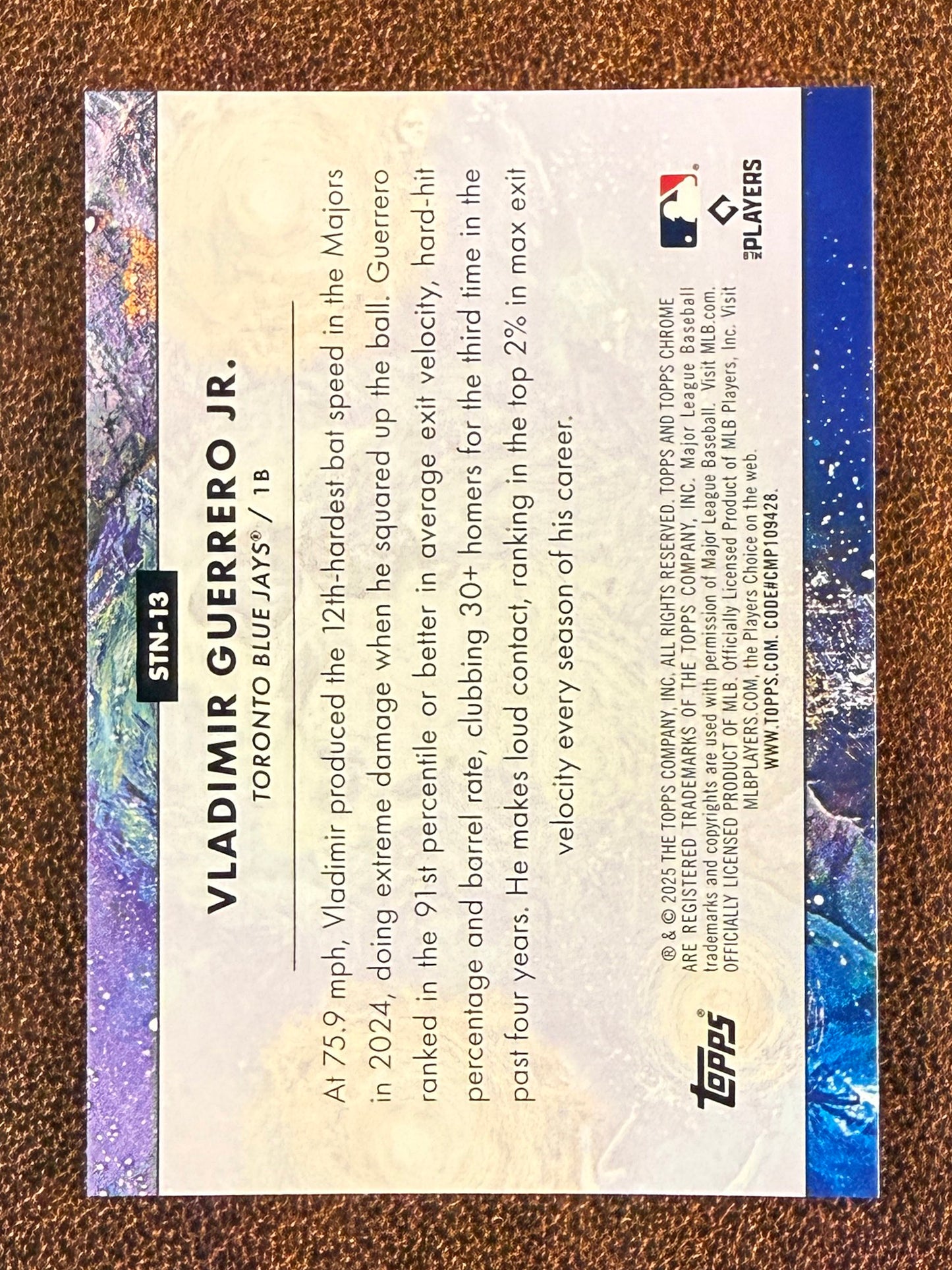 Vladimir Guerrero Jr. - 2025 Topps Chrome Cosmic - GOLD Stars in the Night /50 - Blue Jays