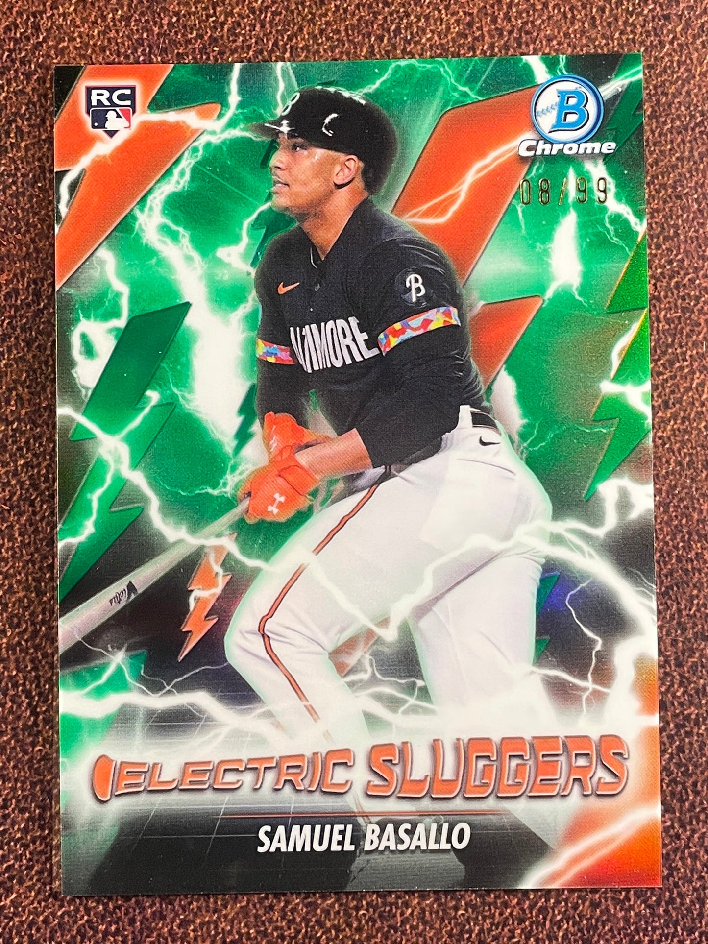 Sammy Basallo - 2026 Bowman Chrome - GREEN Rookie Electric Sluggers /99 - Orioles