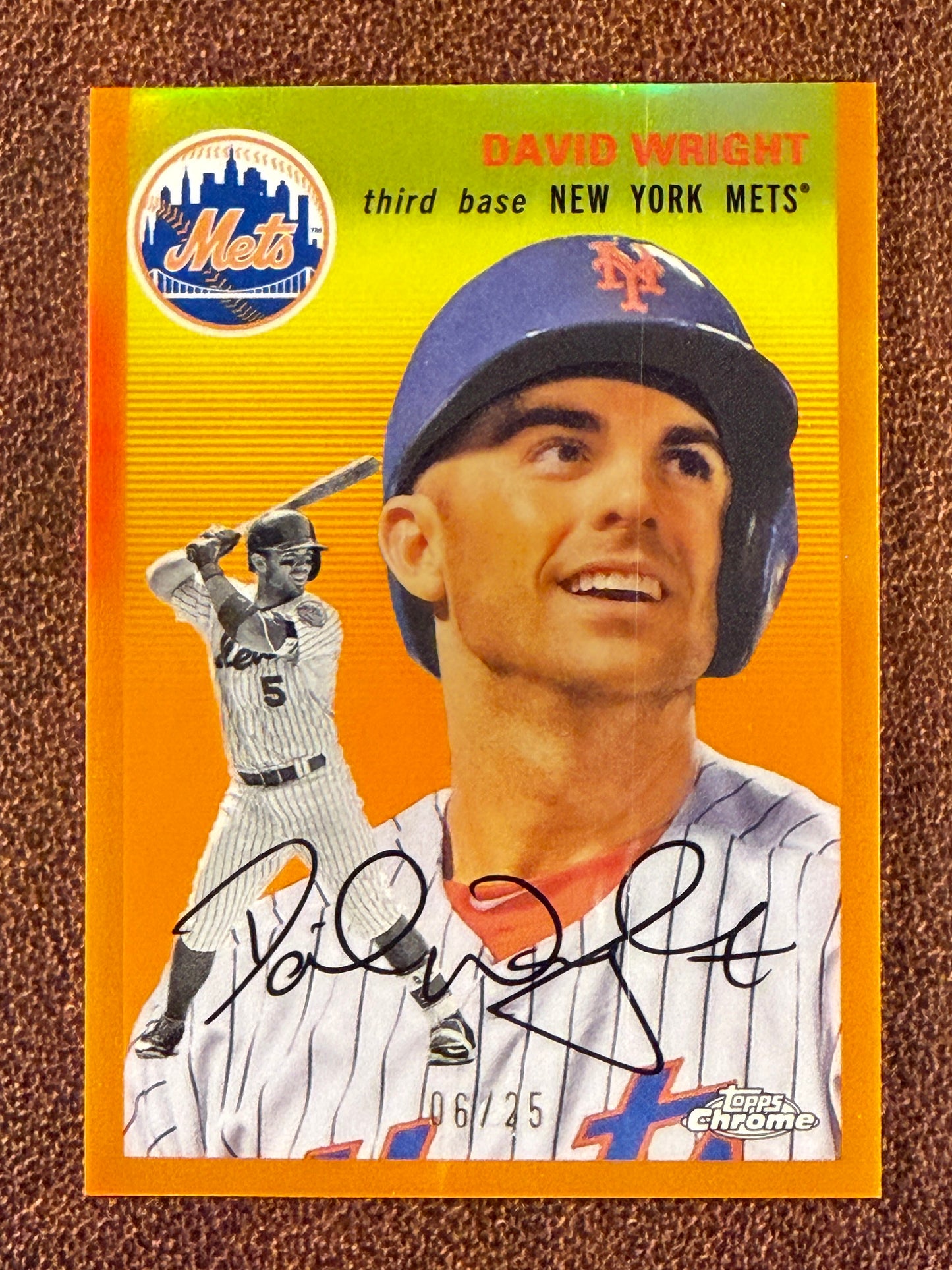 David Wright - 2023 Topps Chrome Platinum Anniversary - ORANGE /25 (*Print Line*) - Mets