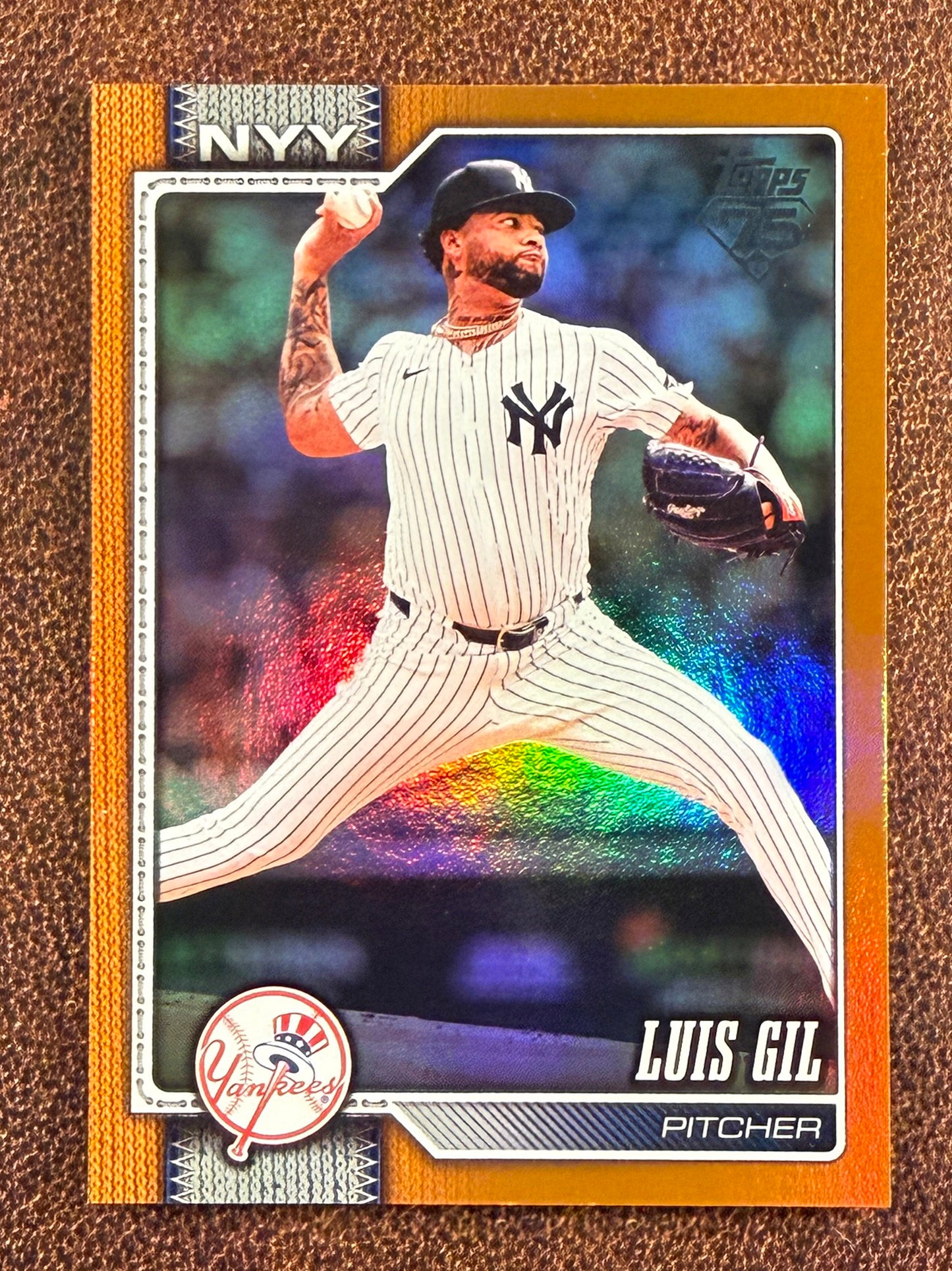 Luis Gil - 2026 Topps Series 2 - ORANGE Rainbow Foil /25 - Yankees