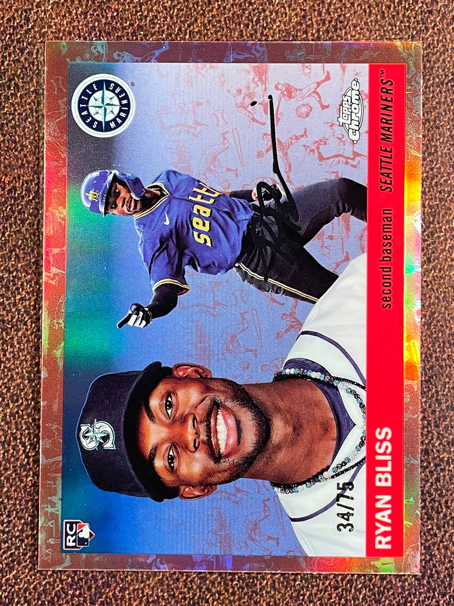 Ryan Bliss - 2025 Topps Chrome Platinum - ROSE GOLD Toile Rookie /75 - Mariners