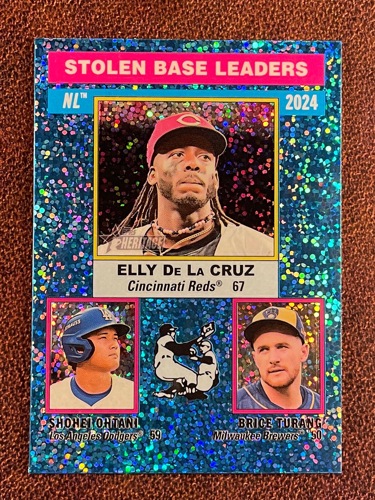 Elly De La Cruz/Shohei Ohtani/Brice Turang - 2025 Topps Heritage - BLUE Sparkle - Reds