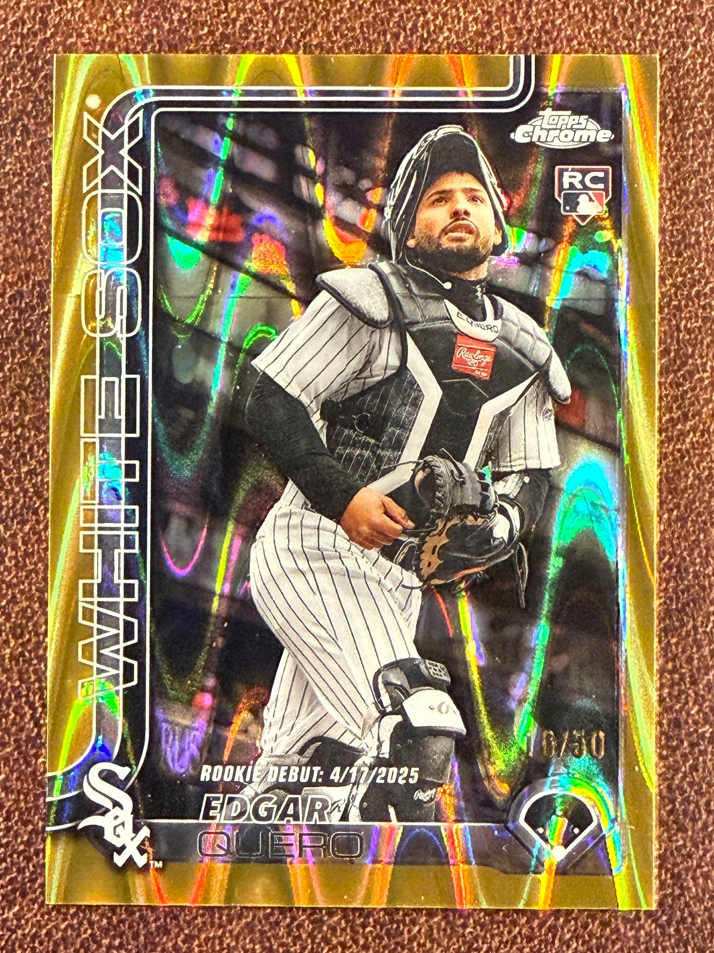 Edgar Quero - 2025 Topps Chrome Update - Rookie GOLD Wave /50 - White Sox