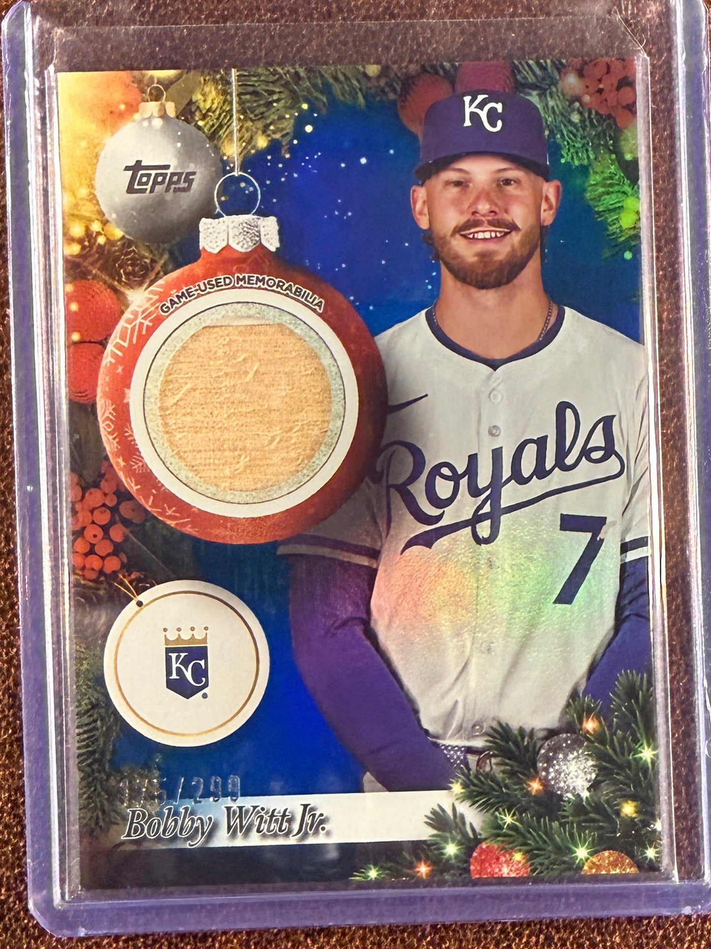 Bobby Witt Jr. - 2025 Topps Holiday - BLUE Metalic RELIC /299 - Royals