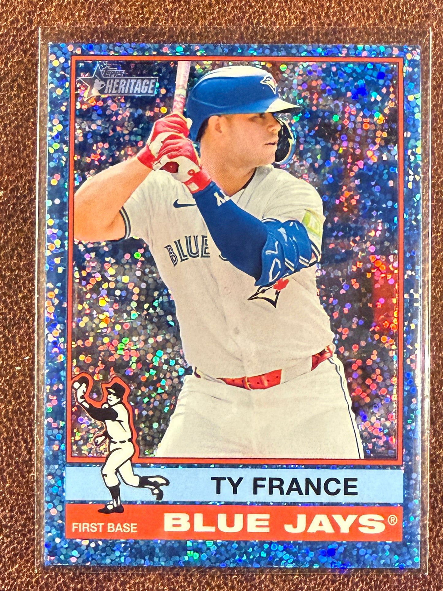 Ty France - 2025 Topps Heritage High Number - Blue Sparkle - Blue Jays