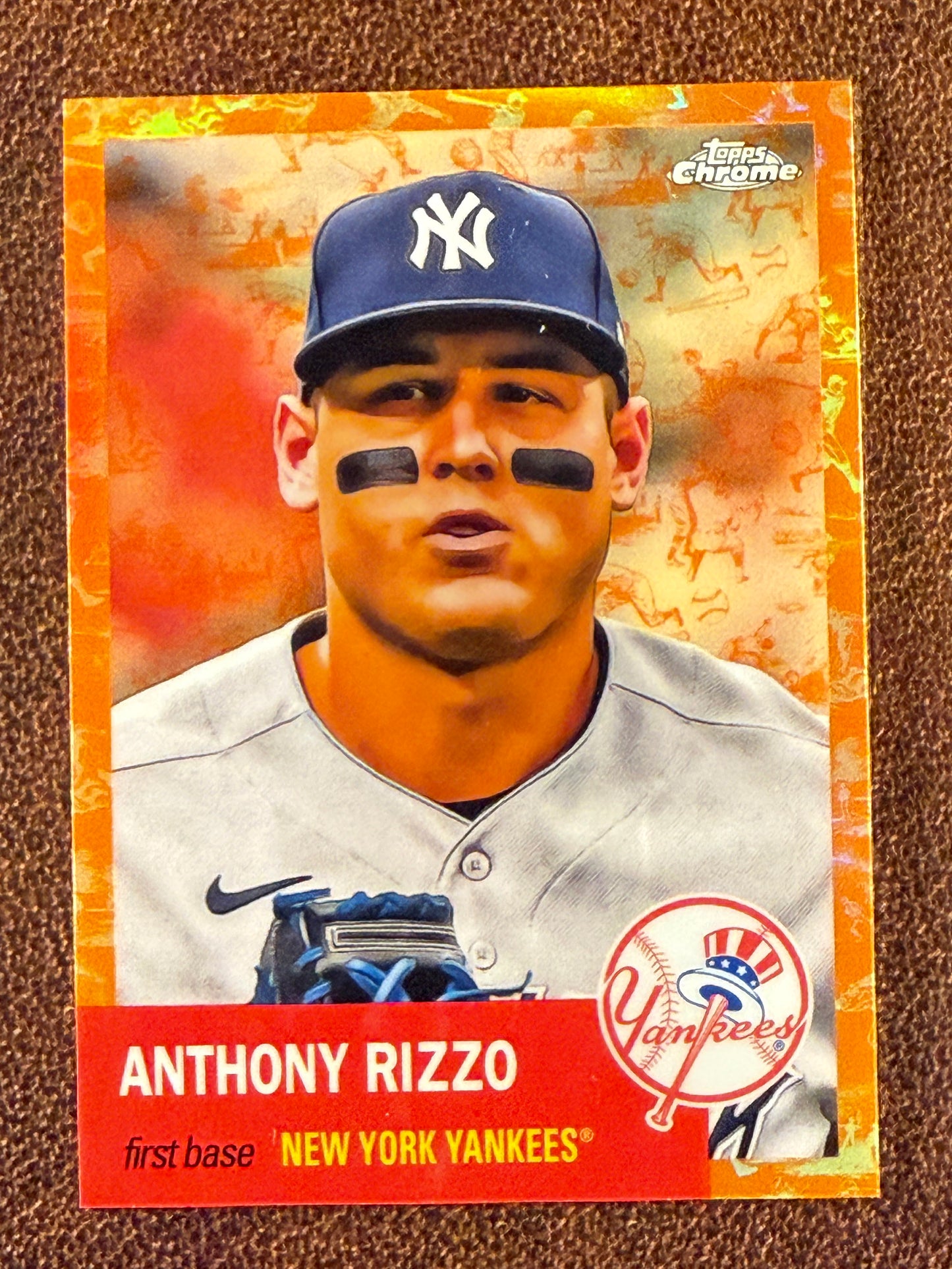 Anthony Rizzo - 2022 Topps Chrome Platinum Anniversary - ORANGE Toile /25 - Yankees