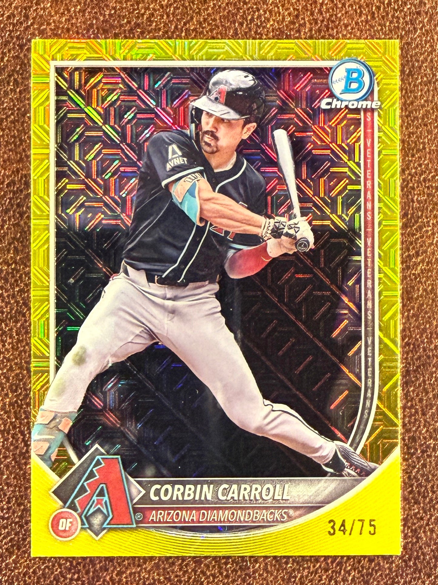 Corbin Carroll - 2025 Bowman Chrome - YELLOW MOJO /75 - Diamondbacks