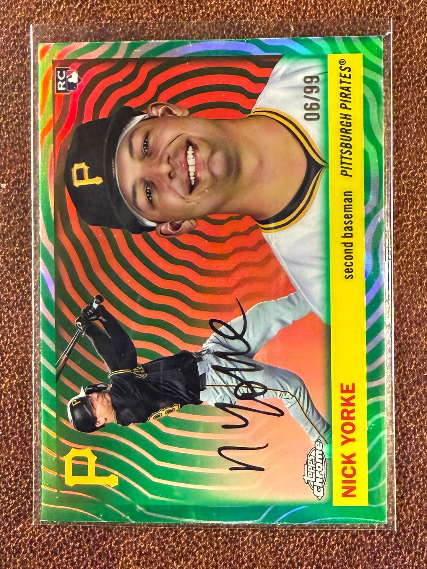 Nick Yorke - 2025 Topps Chrome Platinum - Green Vibrations Refractor /99 - Pirates