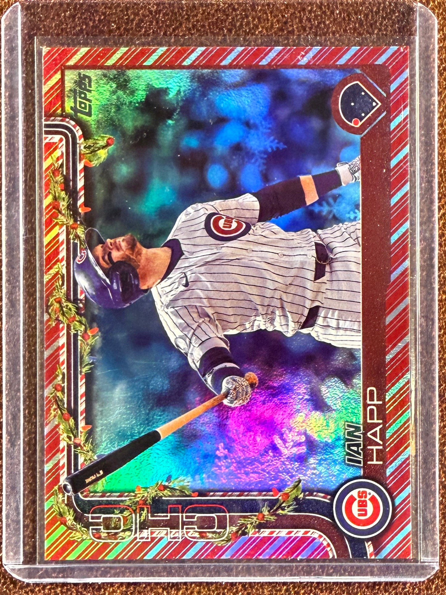 Ian Happ - 2025 Topps Holiday - Rookie Stocking Stuffer Red Candy Strip Foil Border SSP (PR: 10) - Cubs