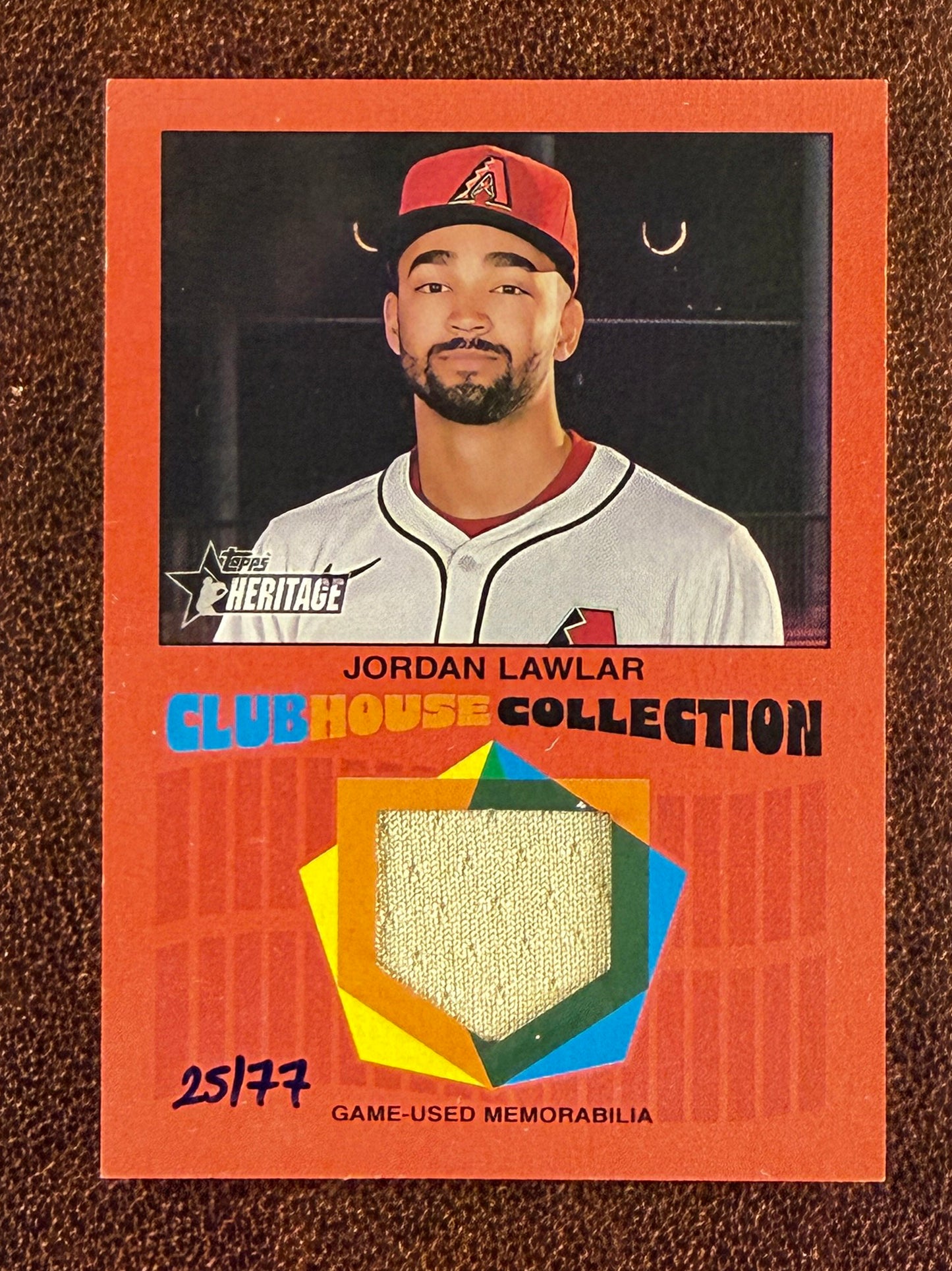 Jordan Lawlar - 2026 Topps Heritage - RED Clubhouse Collection /77 - Diamondbacks