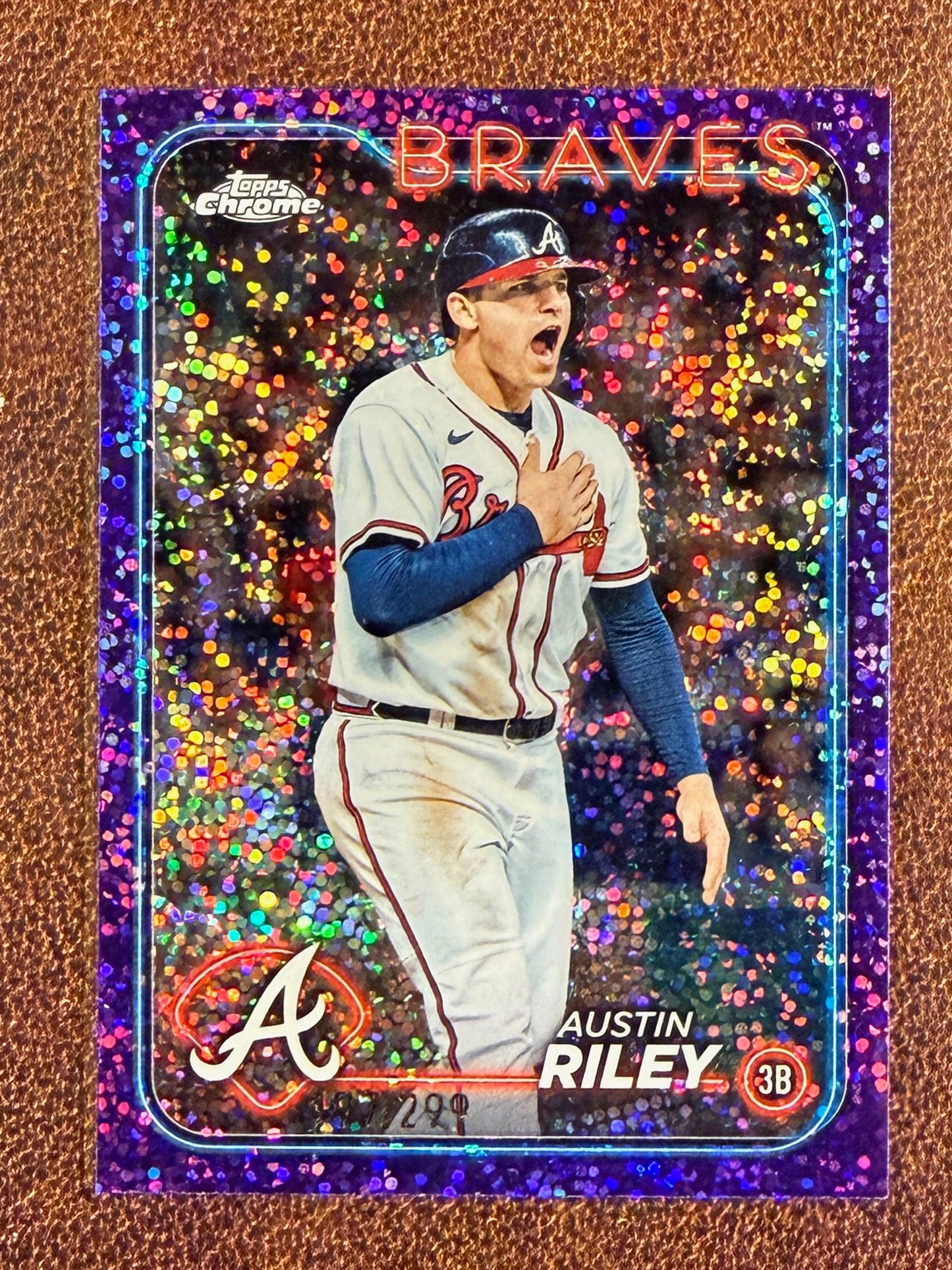 Austin Riley - 2024 Topps Chrome - PURPLE Speckle /299 - Braves