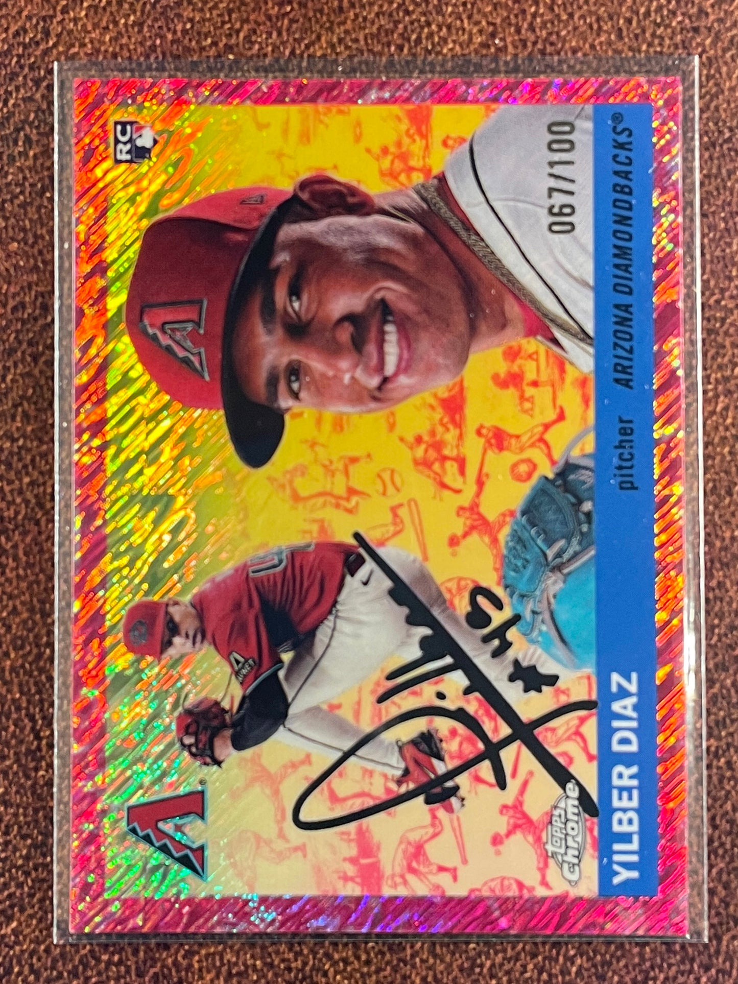 Yilber Diaz - 2025 Topps Chrome Platinum - FUCHSIA Shimmer Refractor /100 - Diamondbacks