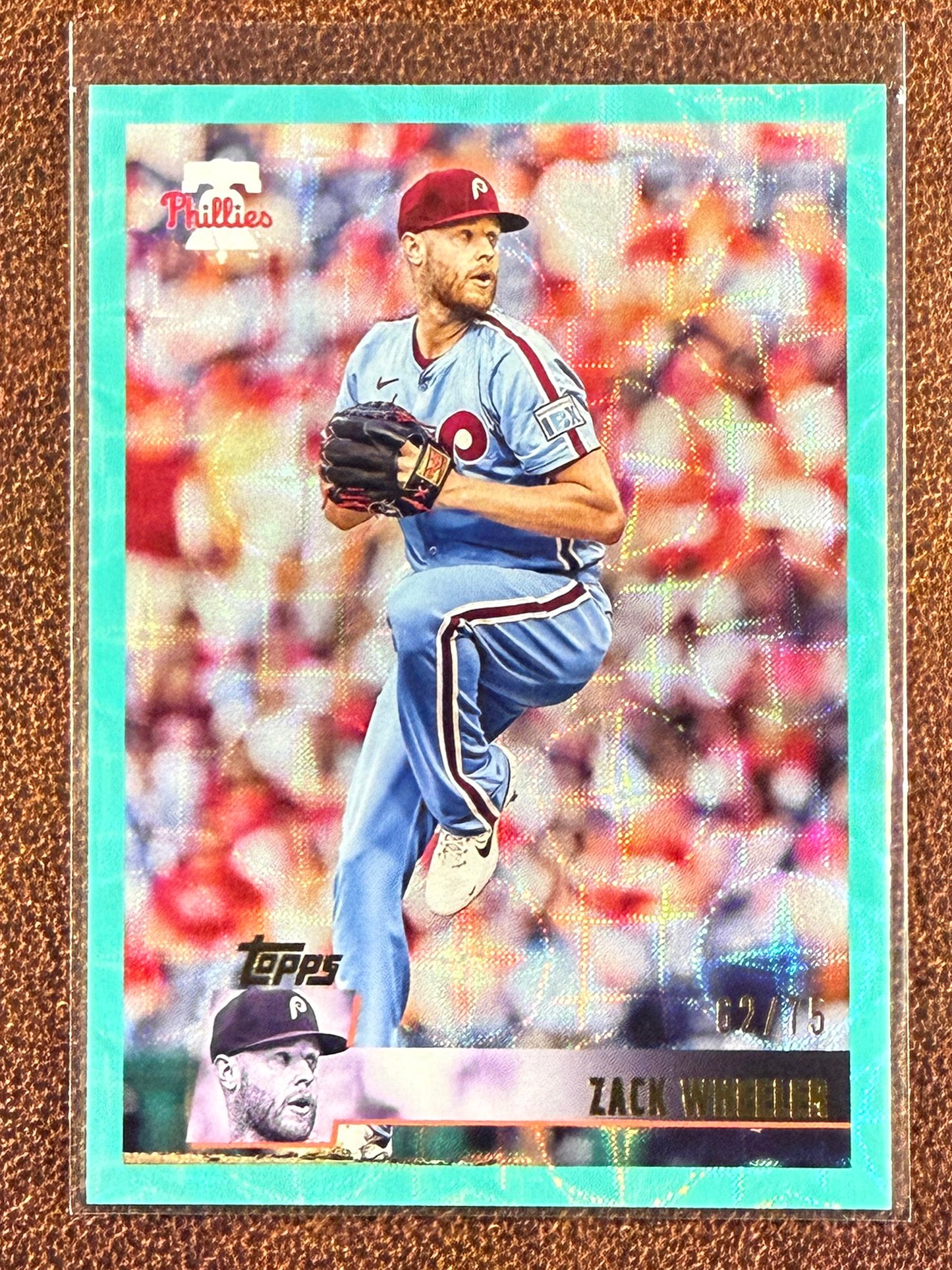 Zack Wheeler - 2025 Topps Archives - AQUA Scope Foilboard /75 - Phillies