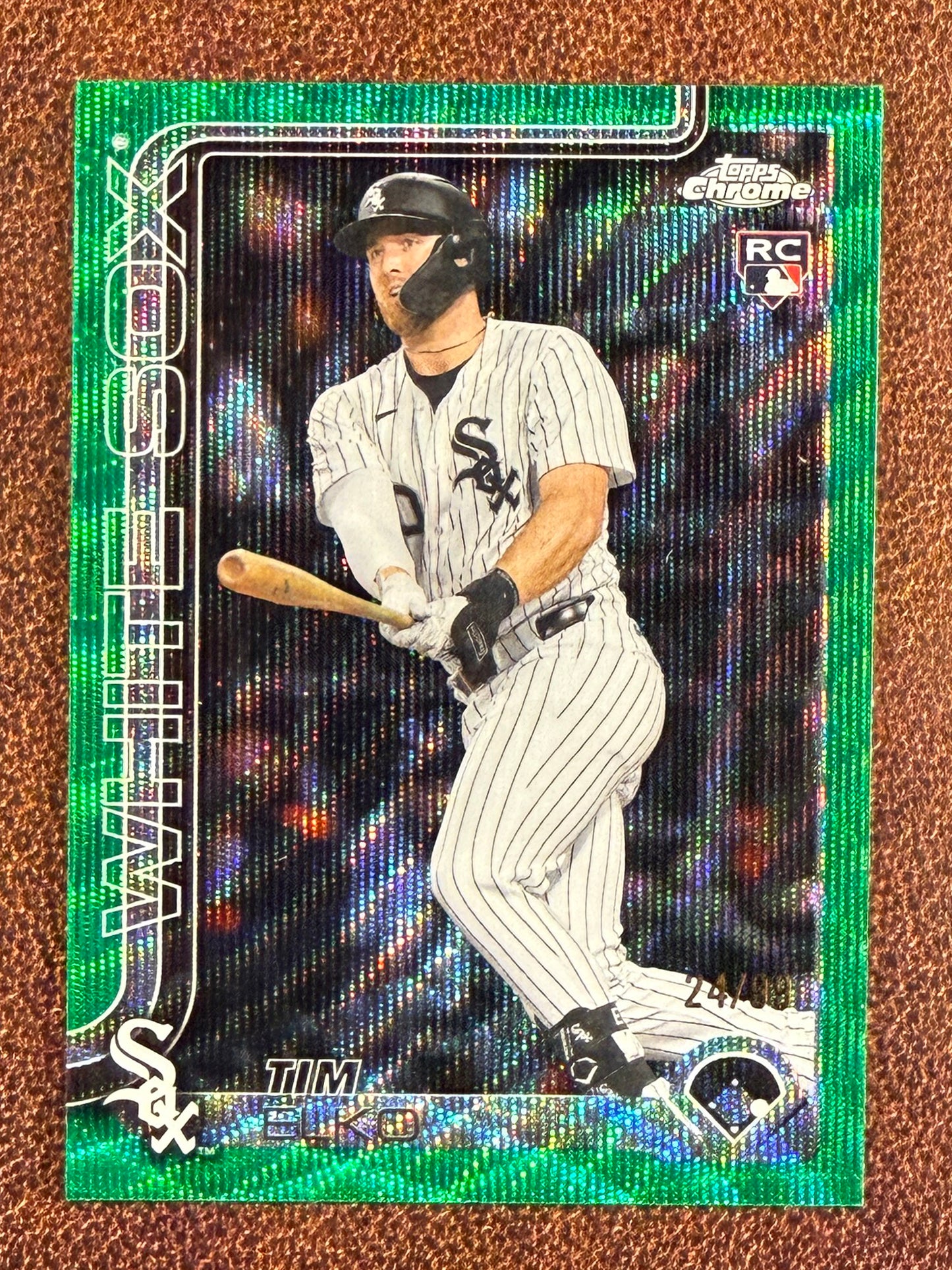 Tim Elko - 2025 Topps Chrome - Rookie GREEN Wave Refractor /99 - White Sox