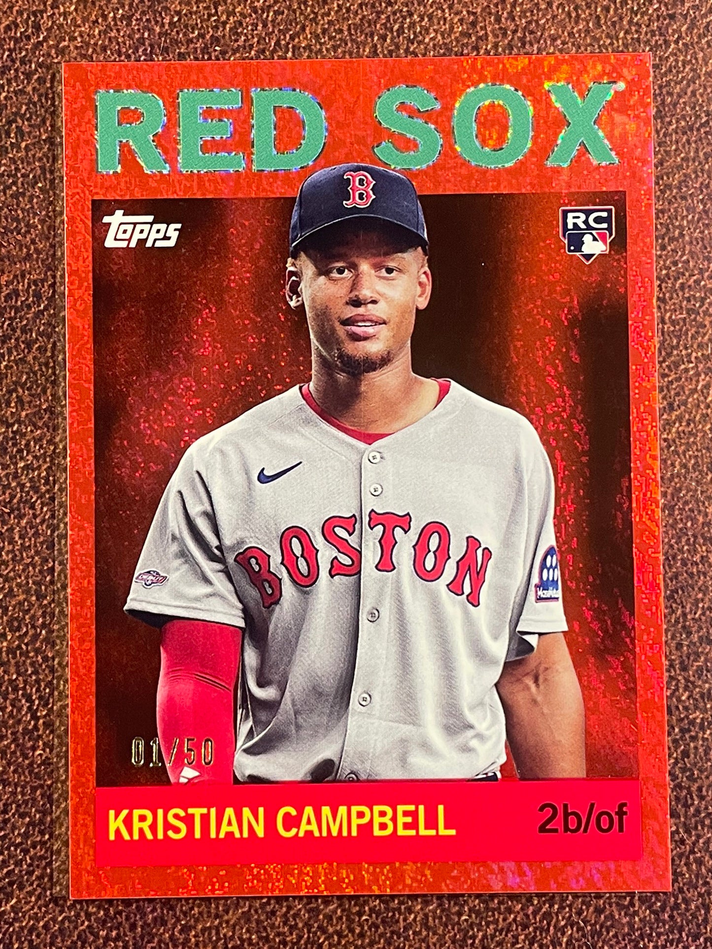 Kristian Campbell - 2025 Topps Archives - Rookie Red Hot /50 - Red Sox