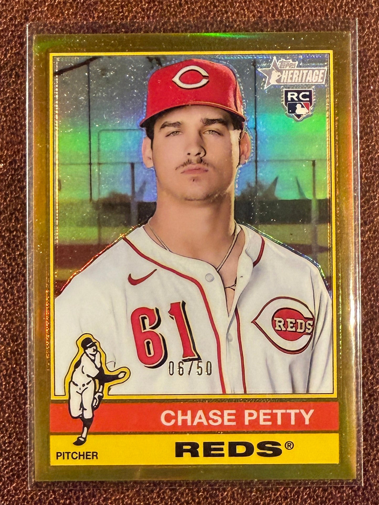 Chase Petty - 2025 Topps Heritage High Number - GOLD Chrome /50 - Reds