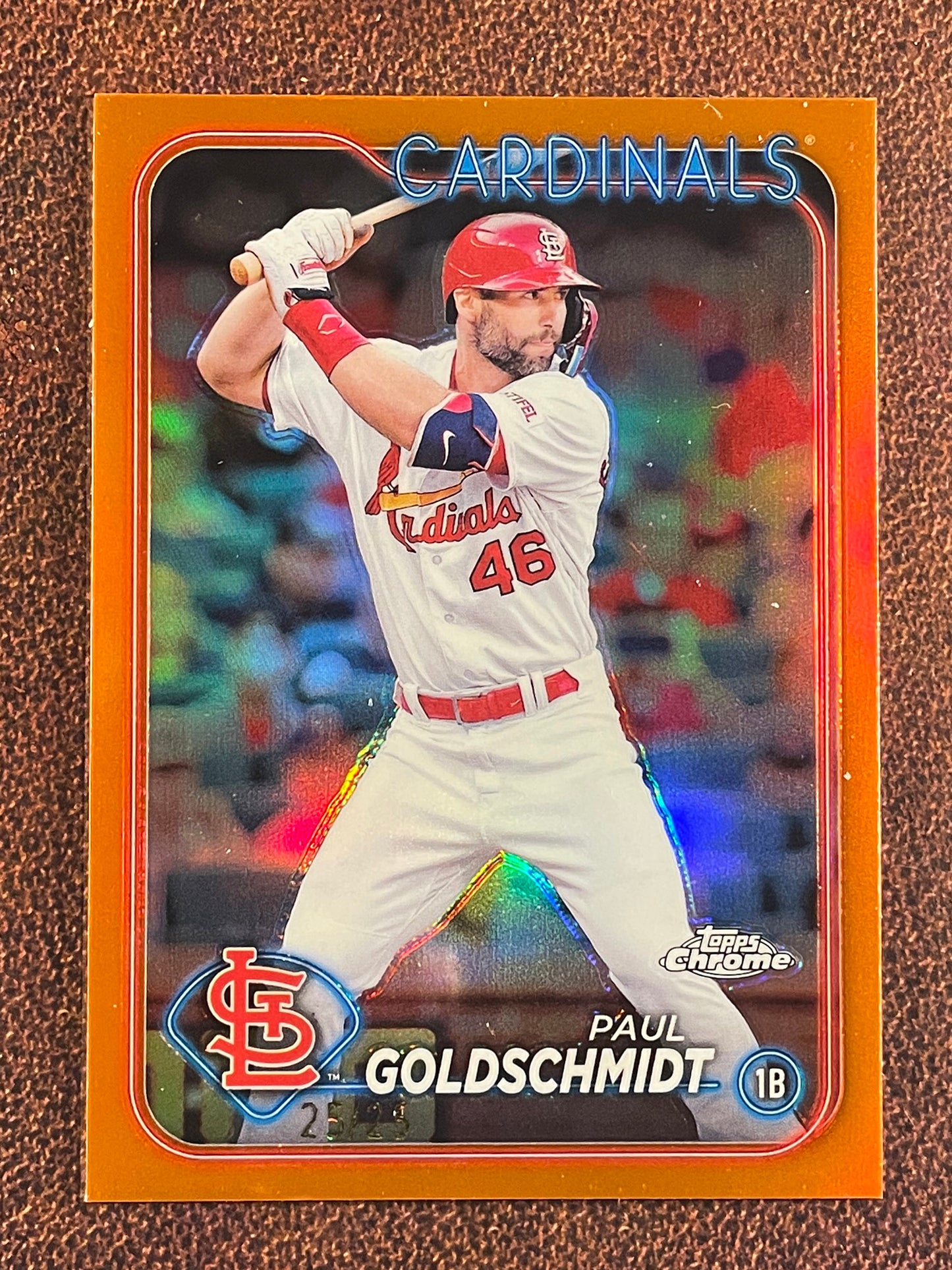 Paul Goldschmidt - 2024 Topps Chrome - ORANGE Refractor /25 - Cardinals