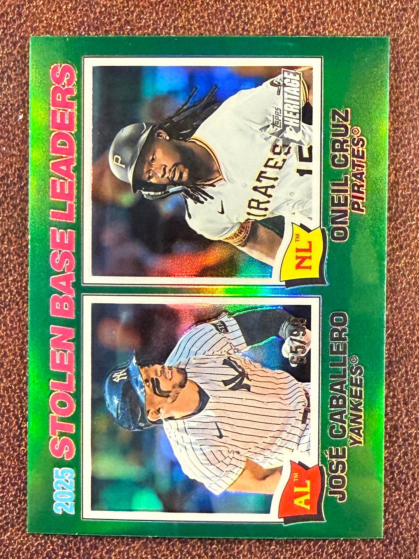 Oneil Cruz / Jose Caballero - 2026 Topps Heritage - GREEN Chrome /99 - Pirates