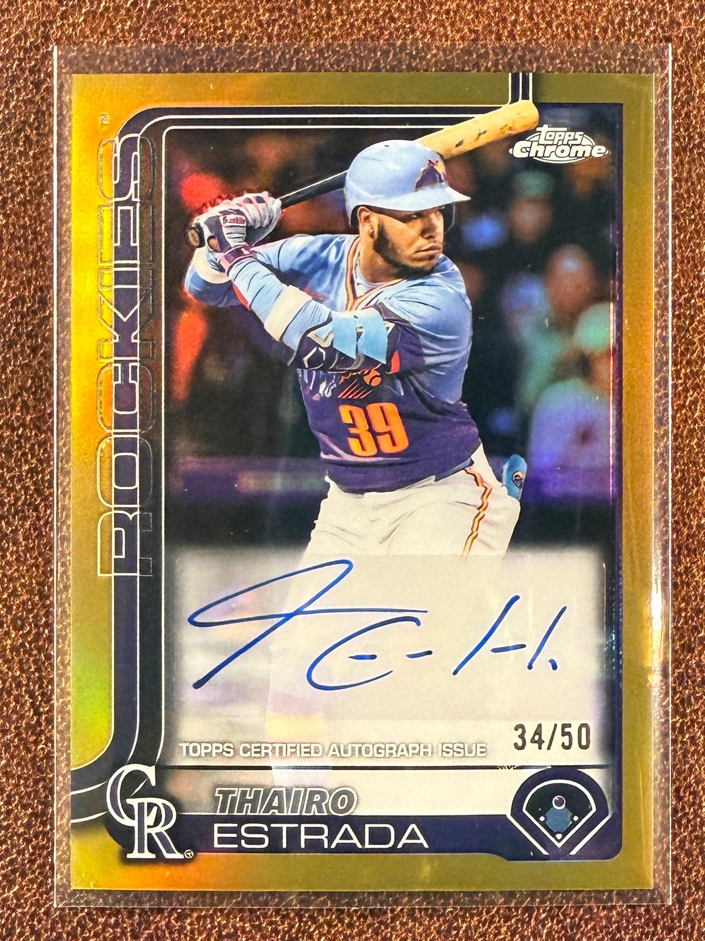 Thairo Estrada - 2025 Topps Chrome - Rookie AUTO /50 - Rockies