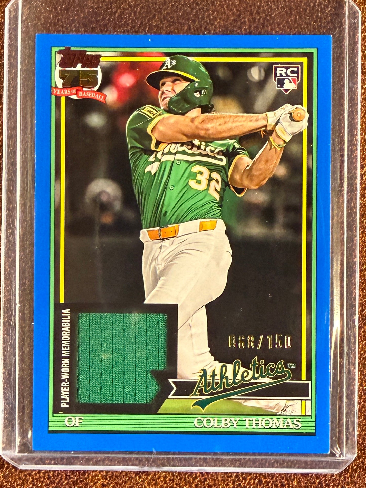 Colby Thomas - 2026 Topps Series 1 - BLUE RELIC /150 (**1 Corner Whiting**) - Athletics