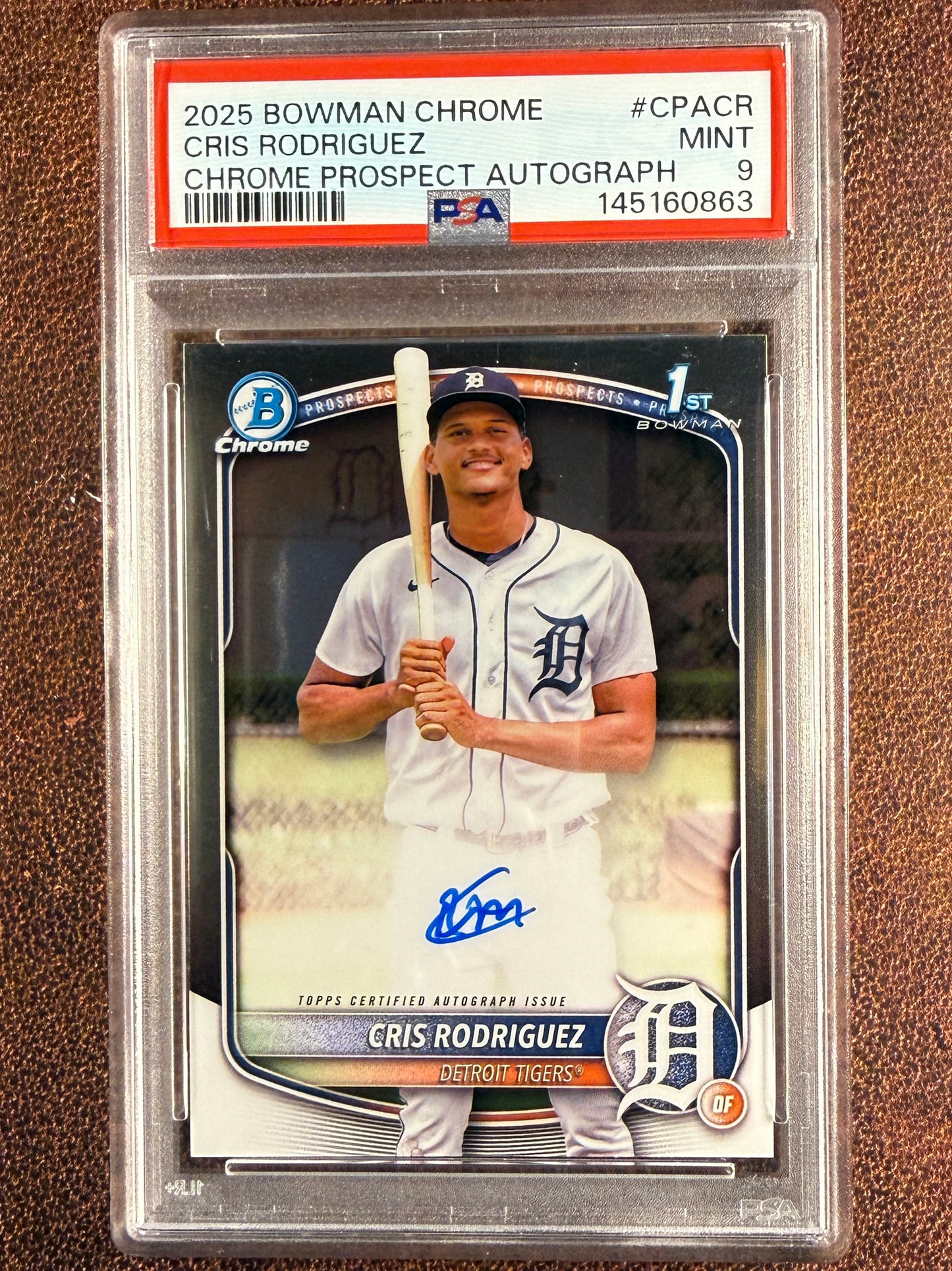 Cris Rodriguez - 2025 Bowman Chrome - 1st Bowman AUTO (PSA 9) - Tigers