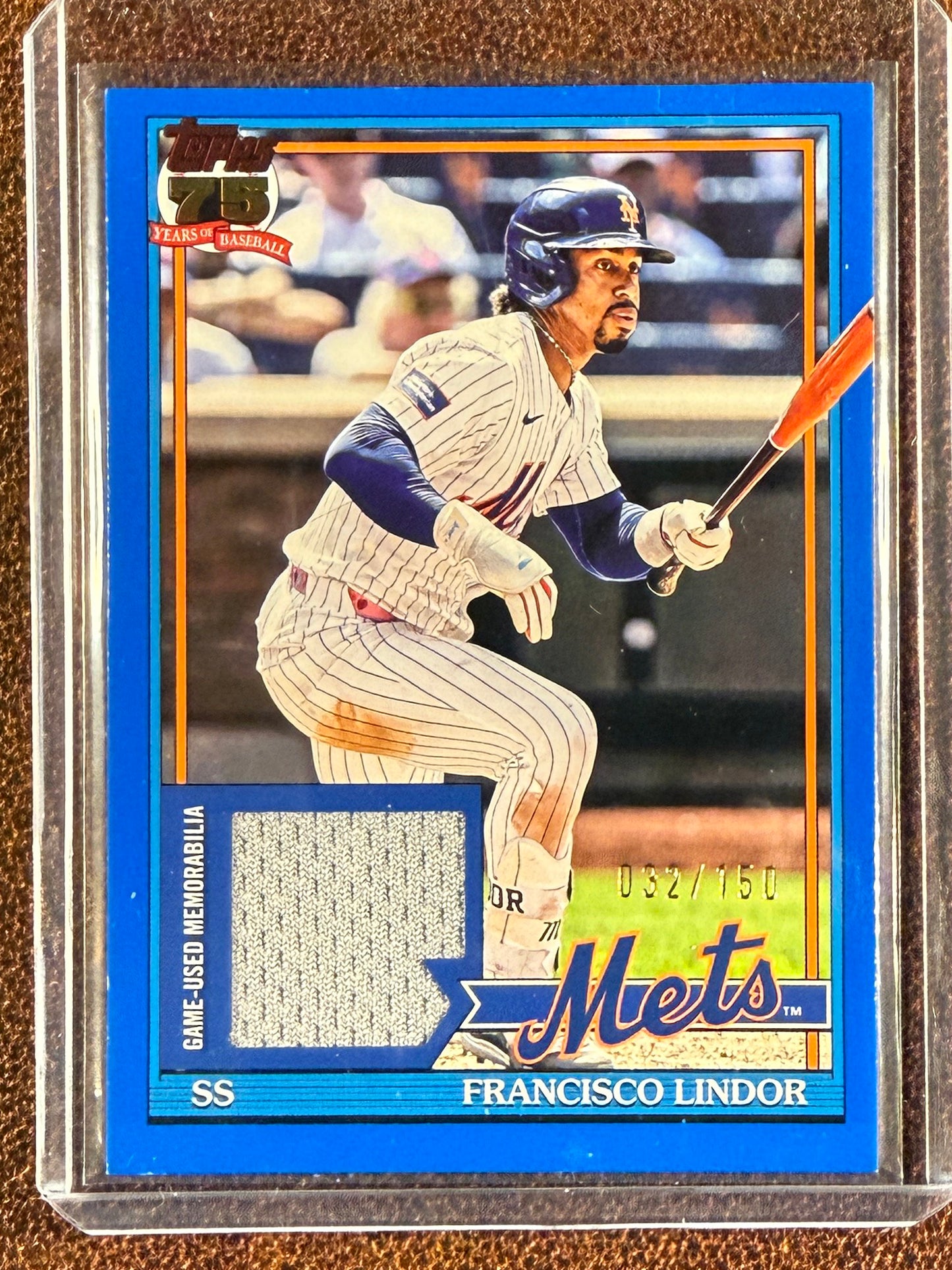 Francisco Lindor - 2026 Topps Series 1 - BLUE RELIC /150 (**Edge Issues**) - Athletics