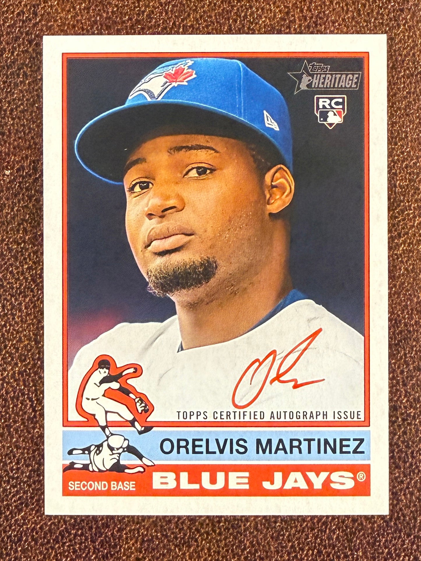 Orelvis Martinez - 2025 Topps Heritage - RED Ink AUTO /76 - Blue Jays