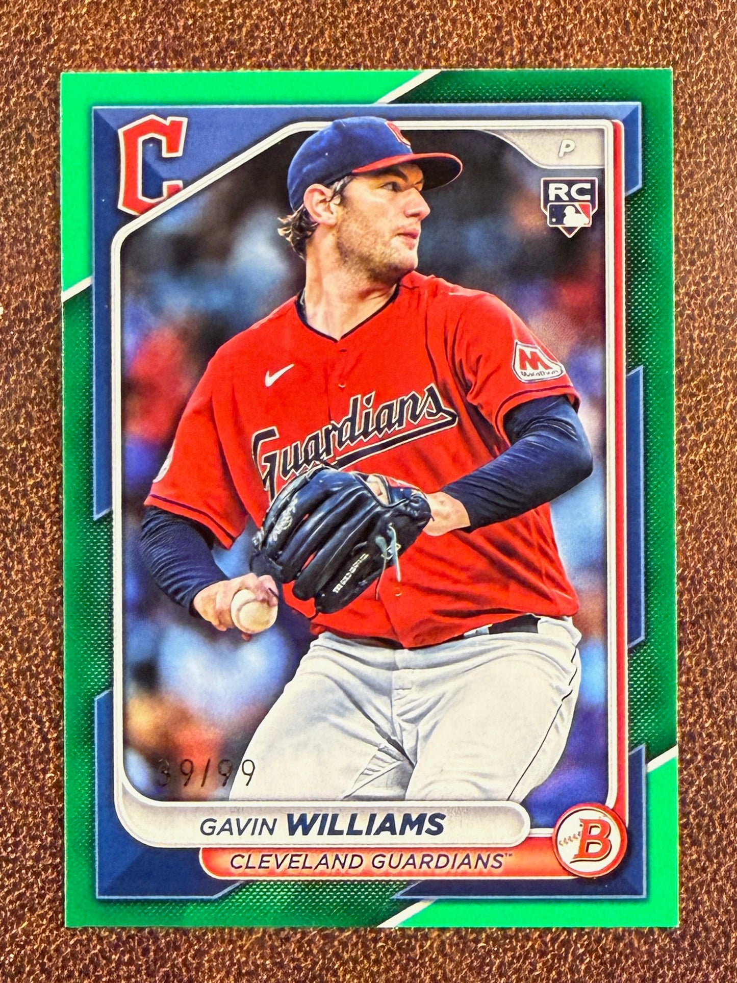 Gavin Williams - 2024 Bowman - Rookie GREEN /99 - Guardians