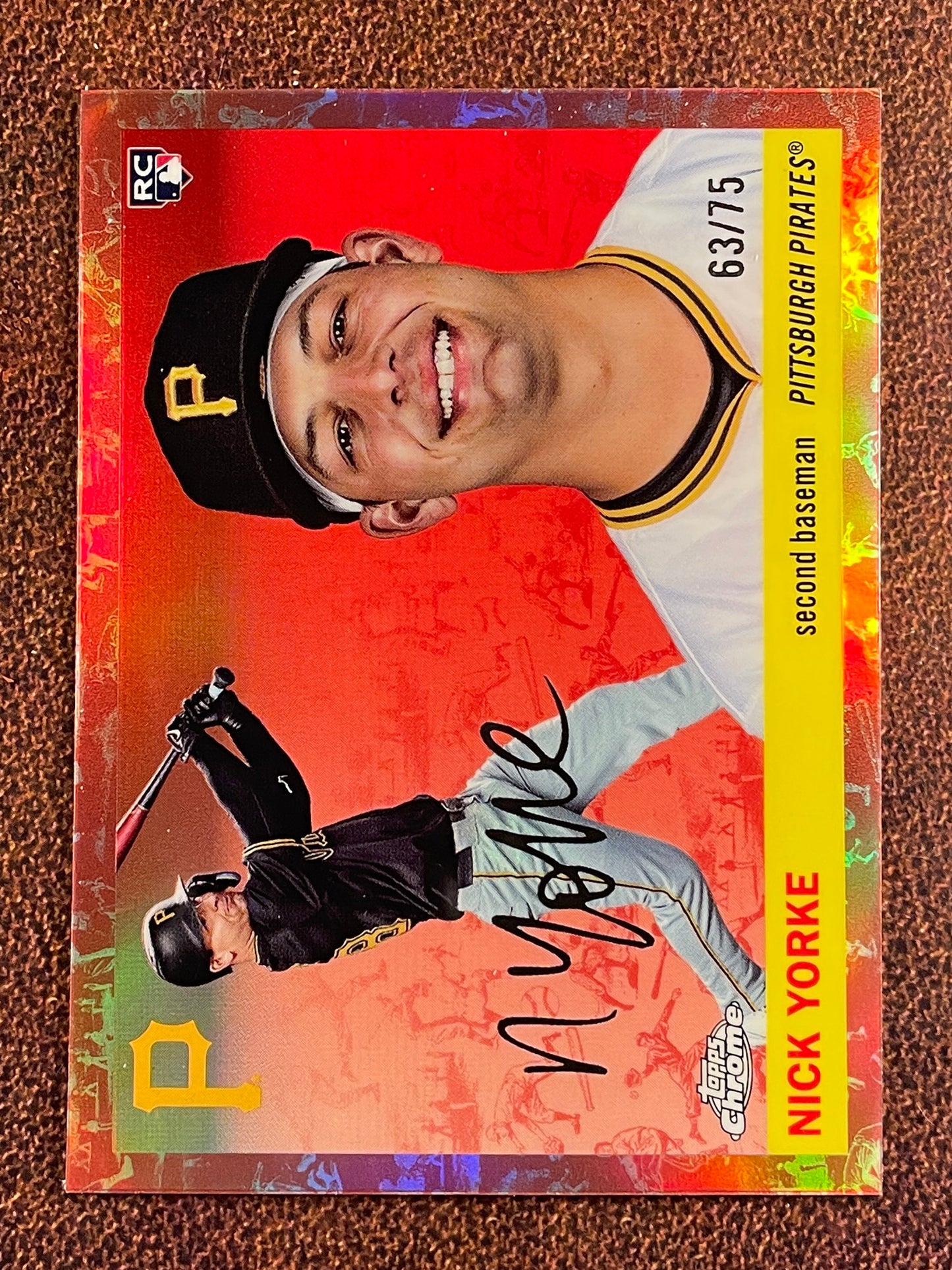 Nick Yorke - 2025 Topps Chrome Platinum - ROSE GOLD Toile Refractor /75 - Pirates