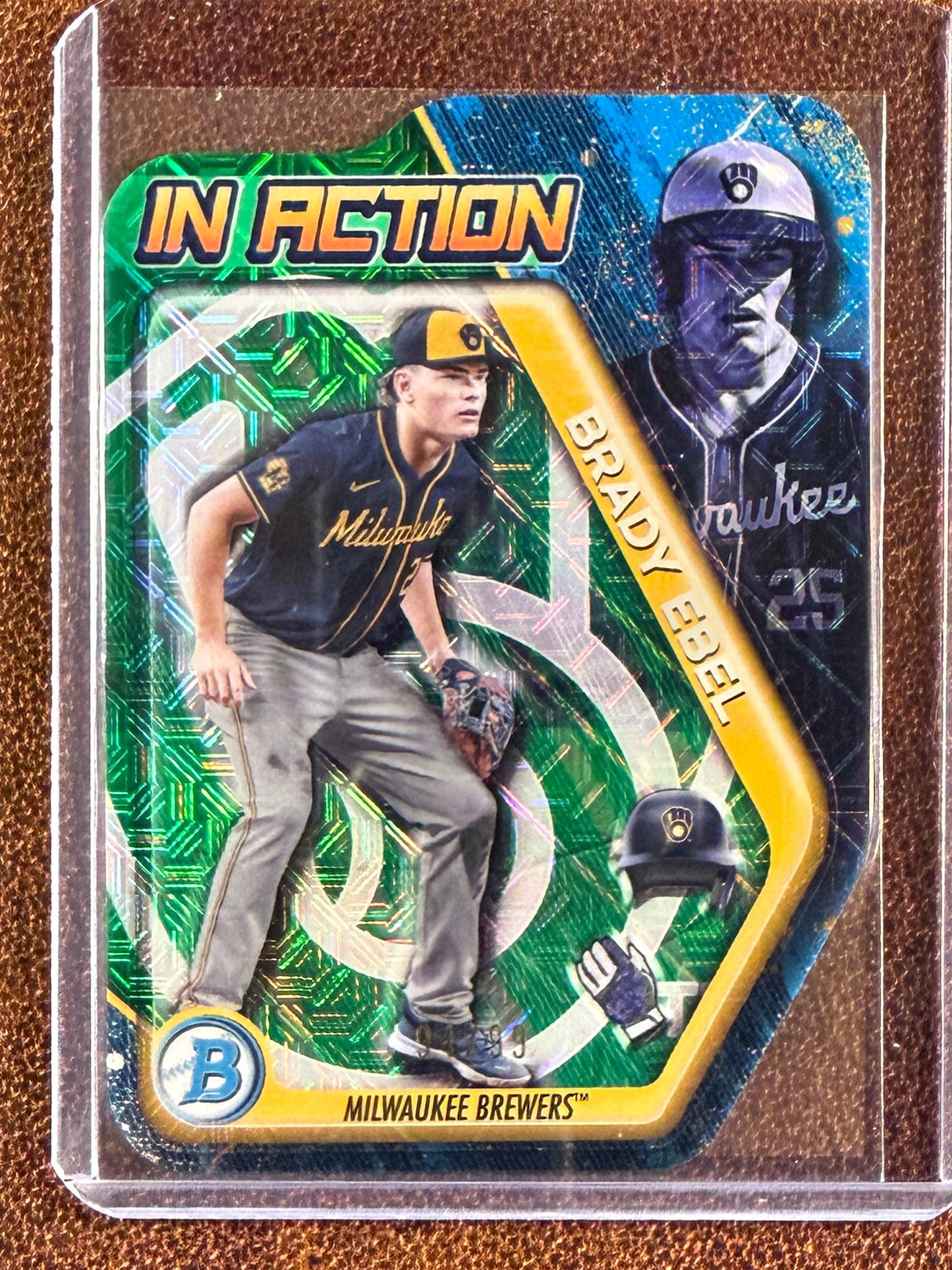 Brady Ebel - 2025 Bowman Draft - GREEN Mojo Die Cut /99 - Brewers