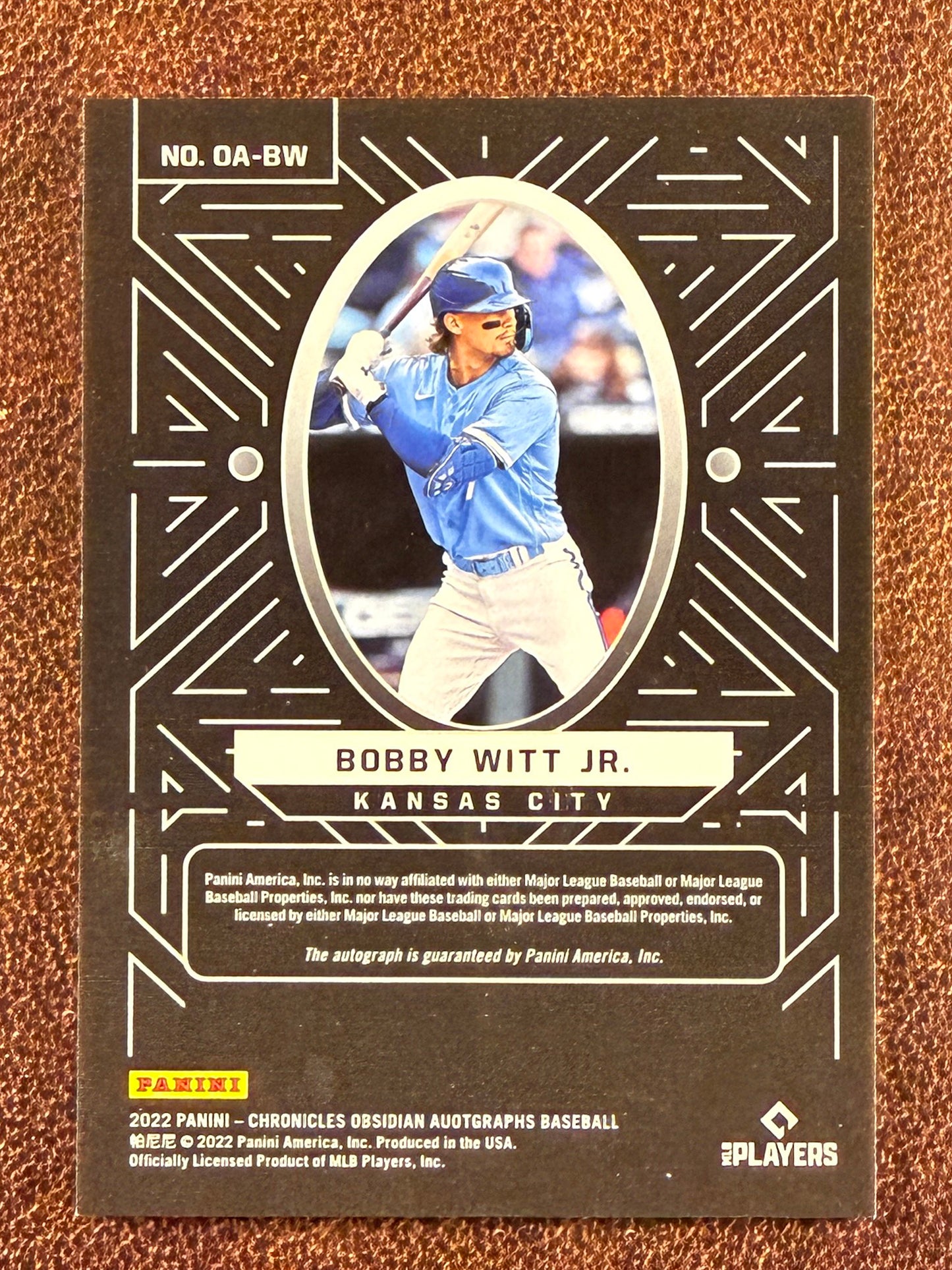 Bobby Witt Jr. - 2022 Panini Chronicles - Rookie Obsidian AUTO - Royals