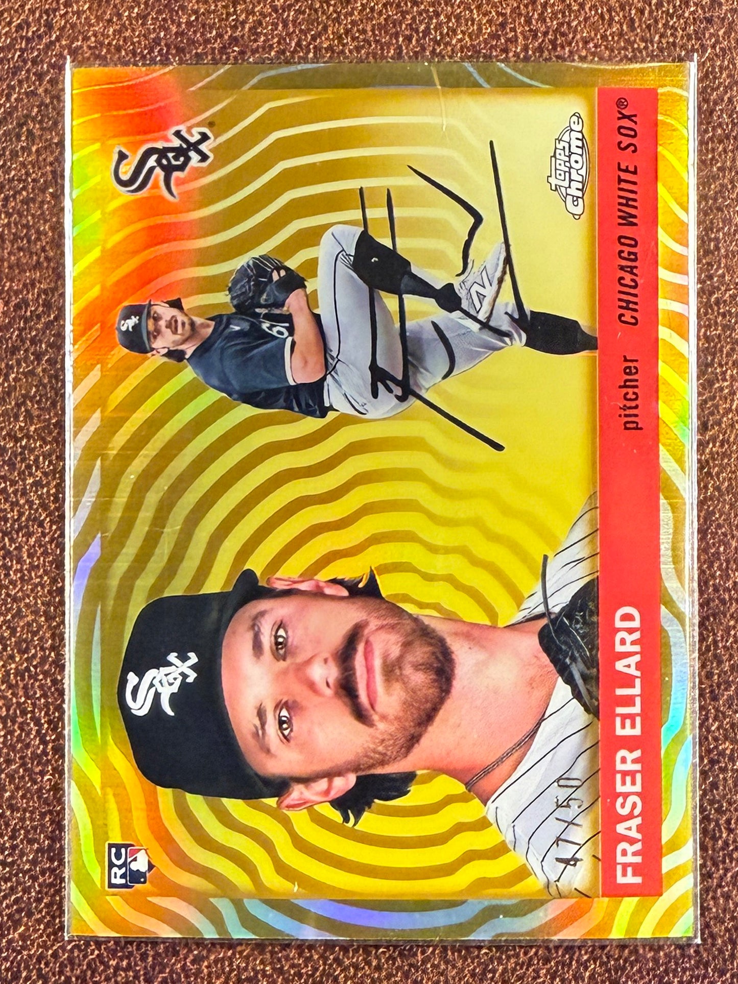 Fraser Ellard - 2025 Topps Chrome Platinum - GOLD Vibrations Refractor /50 - White Sox