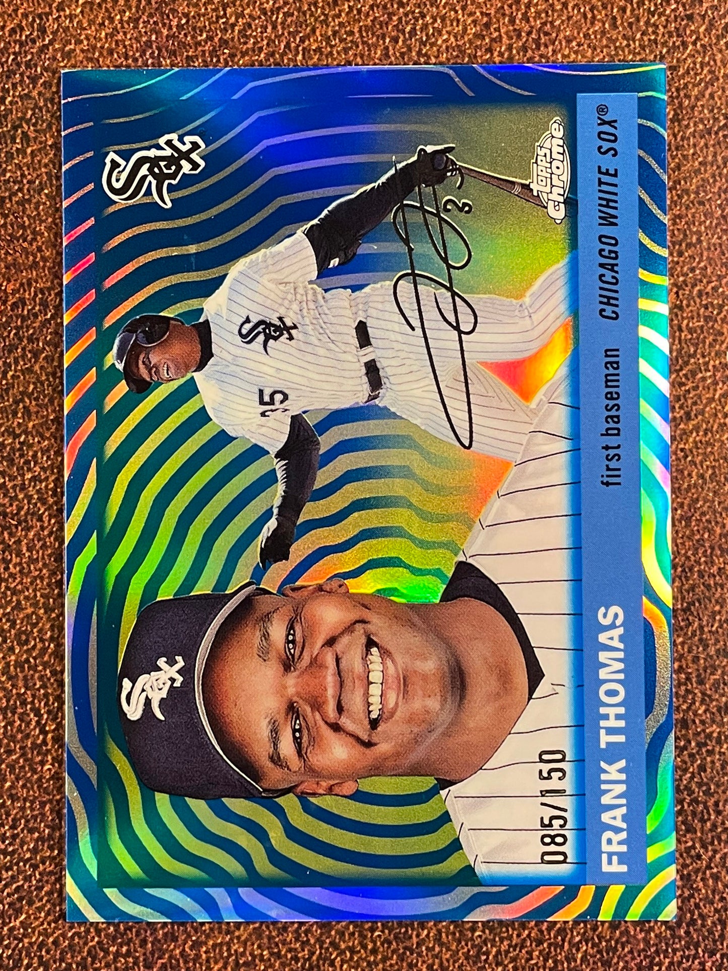 Frank Thomas - 2025 Topps Chrome Platinum - BLUE Vibrations Refractor /150 - White Sox