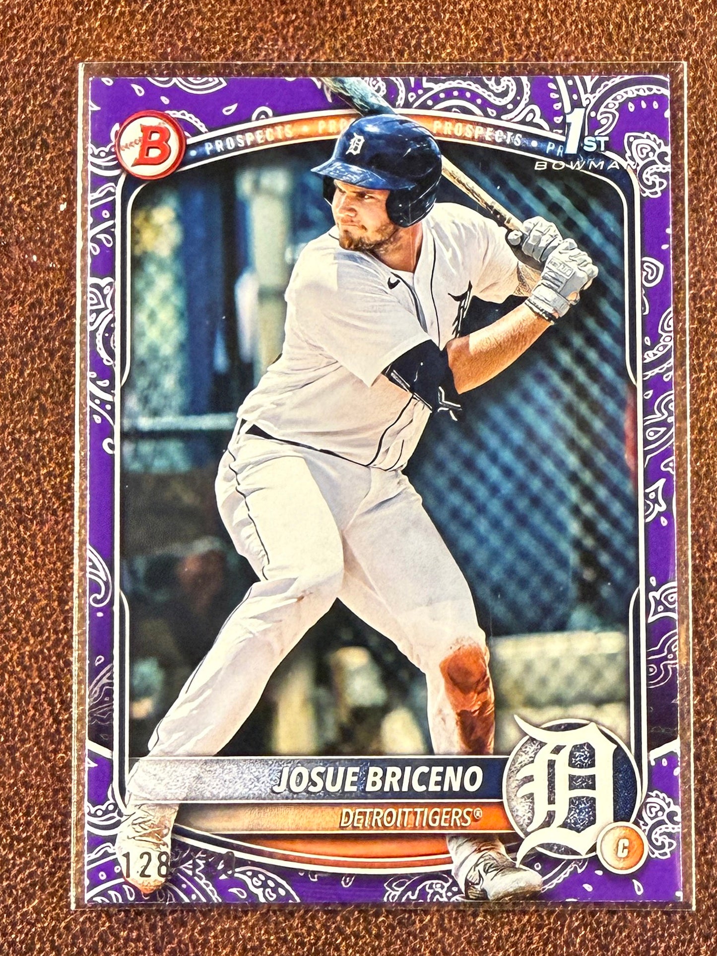 Josue Briceno - 2025 Bowman - PURPLE Pattern /199 (*Corner Whiting*) - Tigers