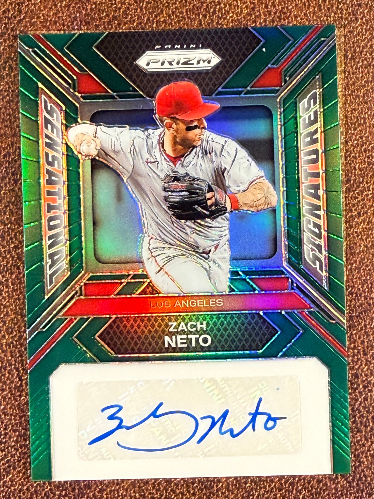 Zach Neto - 2024 Panini Prizm - GREEN Sensational Signatures - Angels