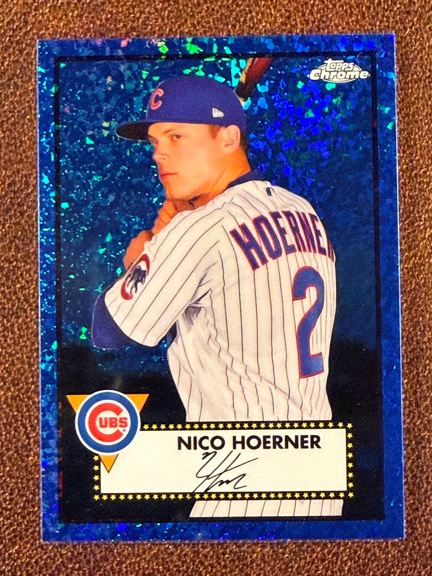 Nico Hoerner - 2021 Topps Chrome Platinum Anniversary - BLUE Mini Diamond /199 - Cubs