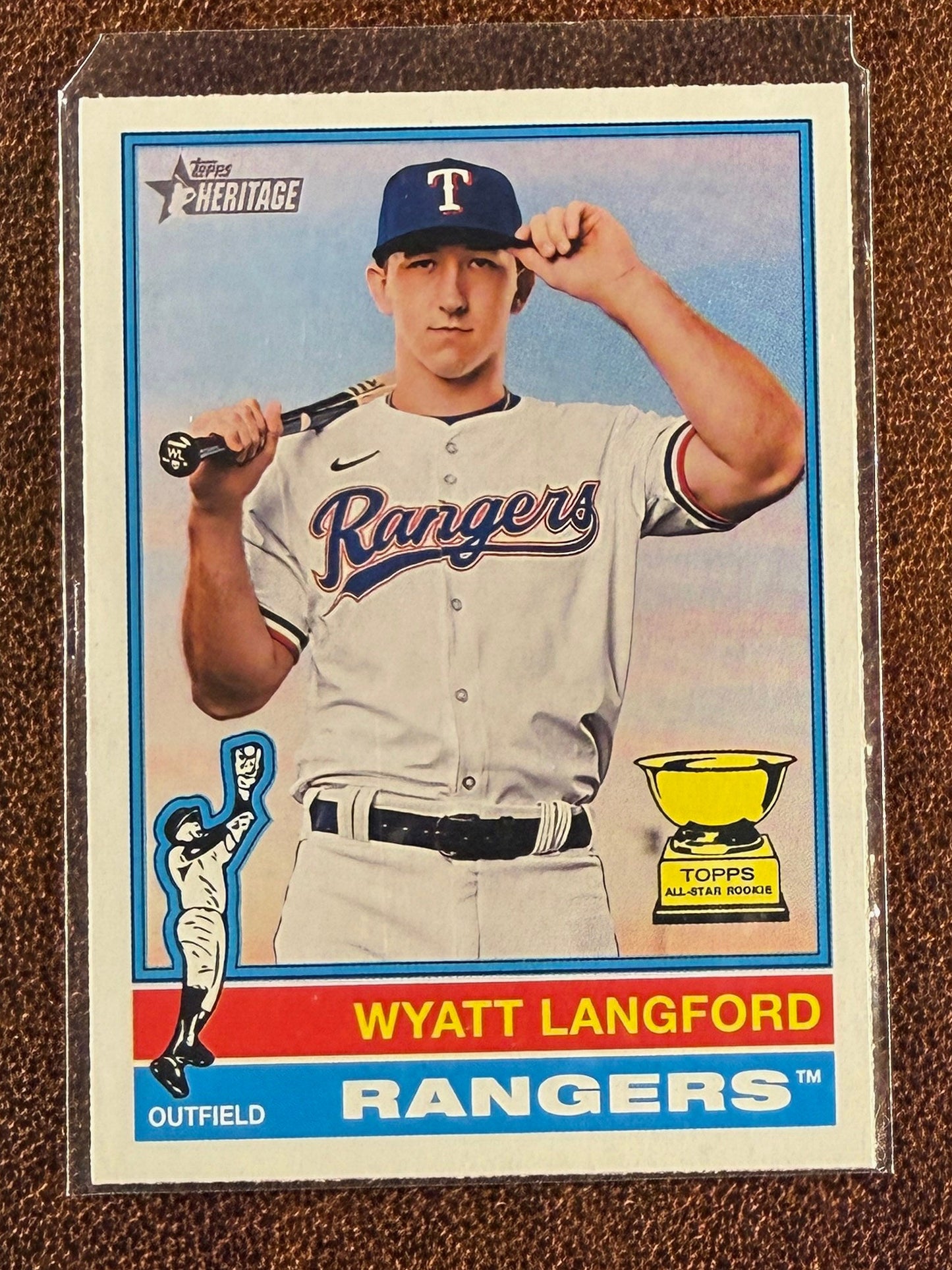 Wyatt Langford - 2025 Topps Heritage - Cartoon Variation SP - Rangers